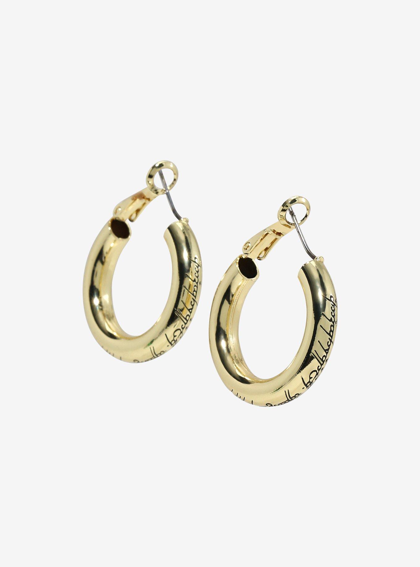 The Lord Of The Rings The One Ring Hoop Earrings, , hi-res