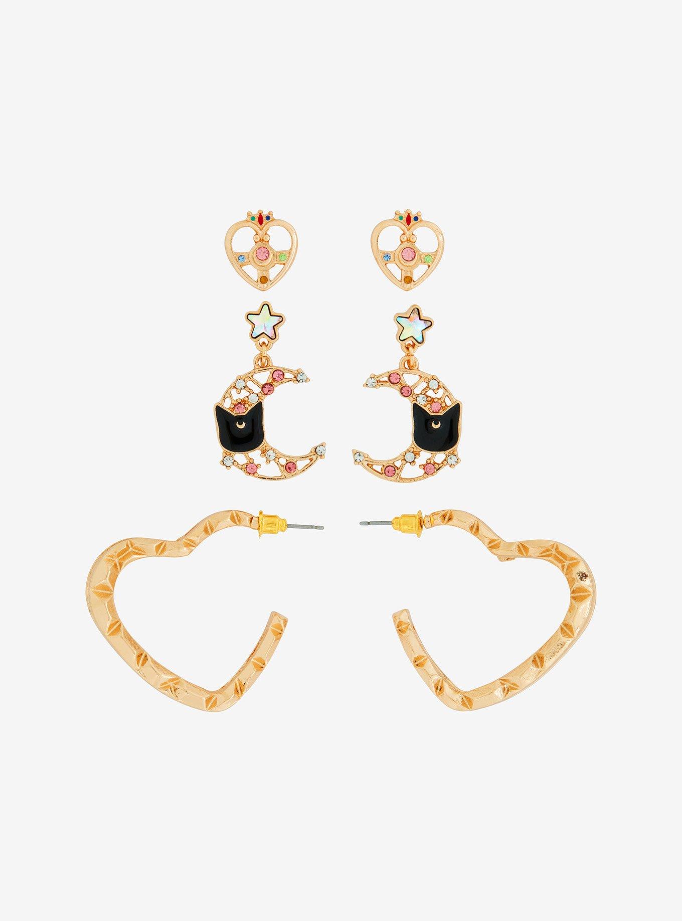 Pretty Guardian Sailor Moon Heart Icons Earring Set - BoxLunch Exclusive, , alternate