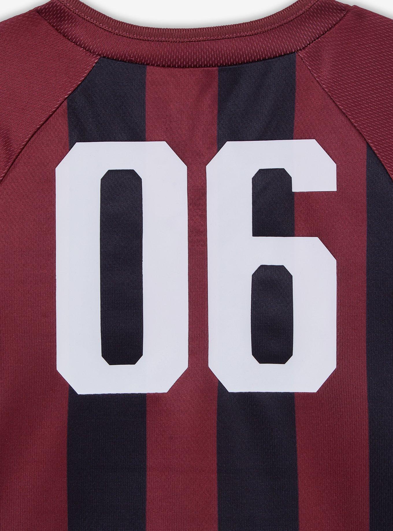 Naruto Shippuden Akatsuki Organization Toddler Striped Soccer Jersey — BoxLunch Exclusive, MAROON, alternate