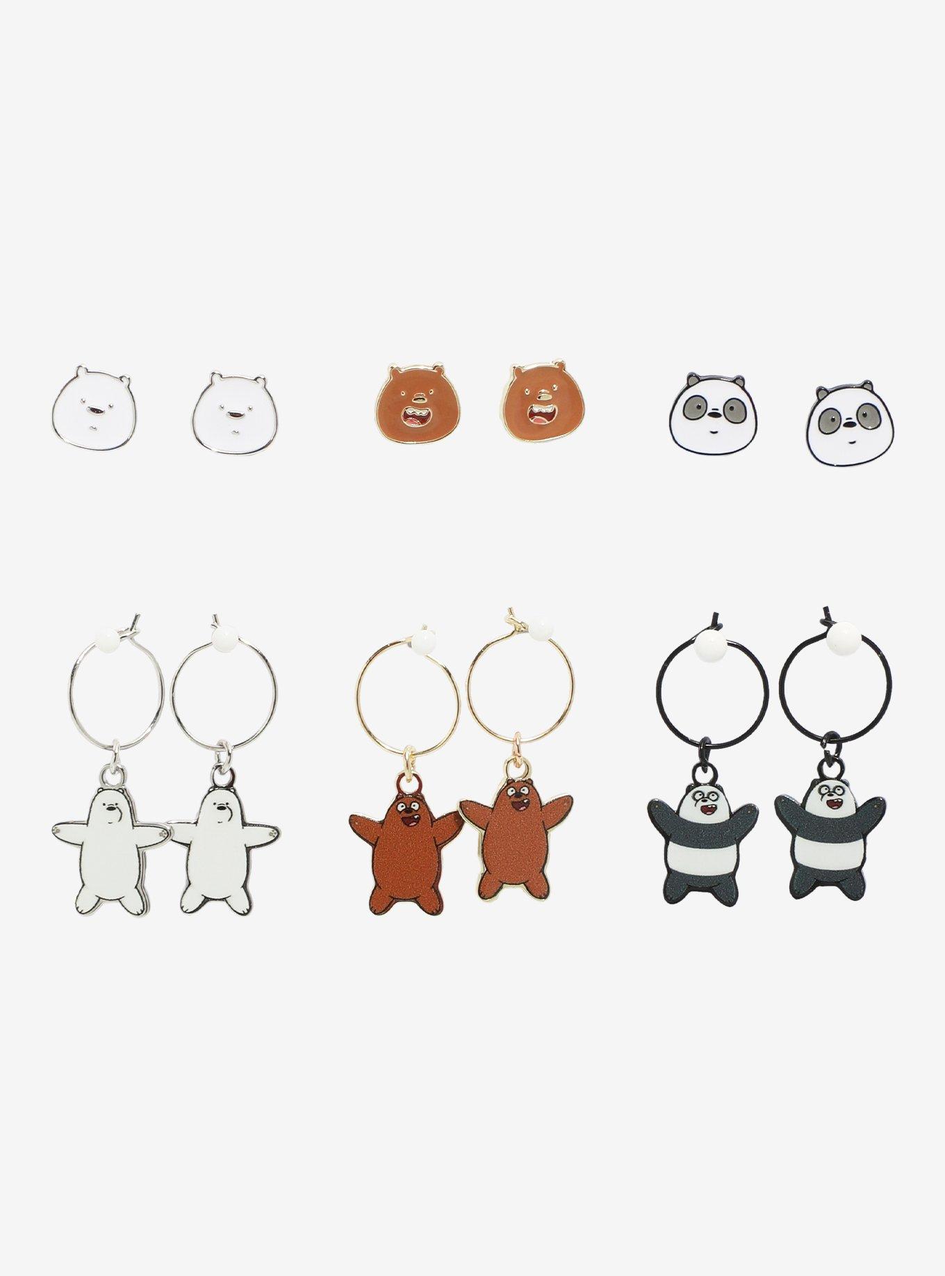 We Bare Bears Trio Earring Set, , hi-res