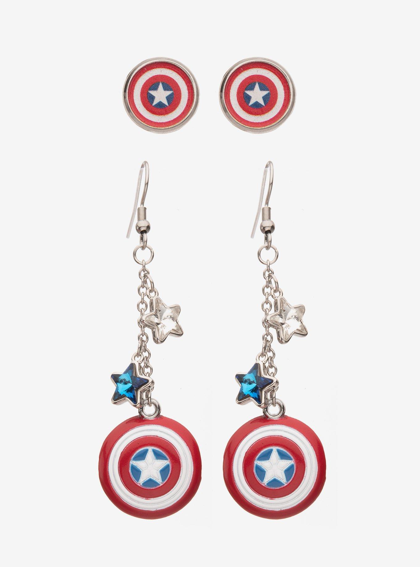 Marvel Captain America: Brave New World Shield Earring Set, , hi-res