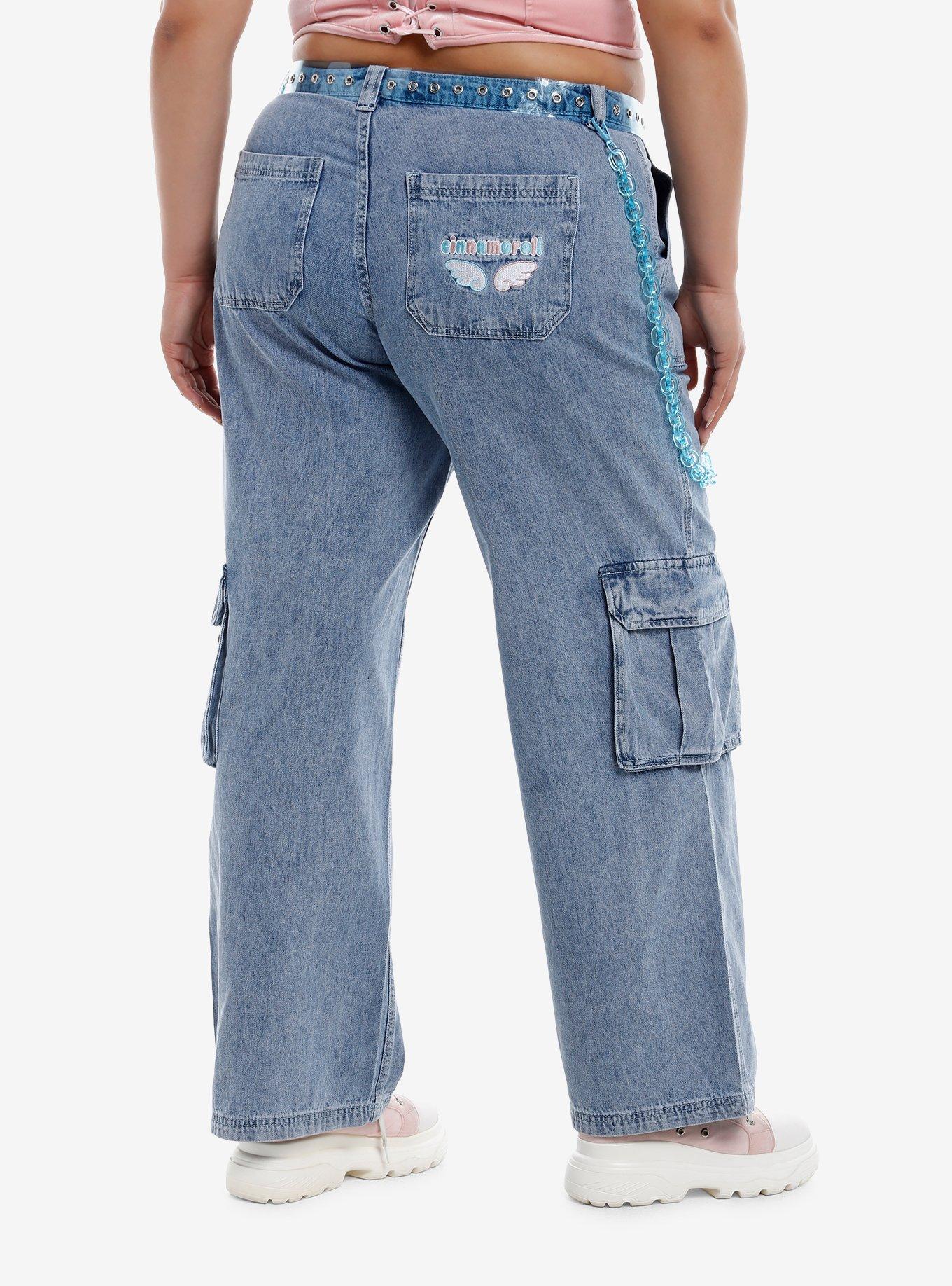 Cinnamoroll Family Cargo Wide Leg Jeans Plus Size, , hi-res