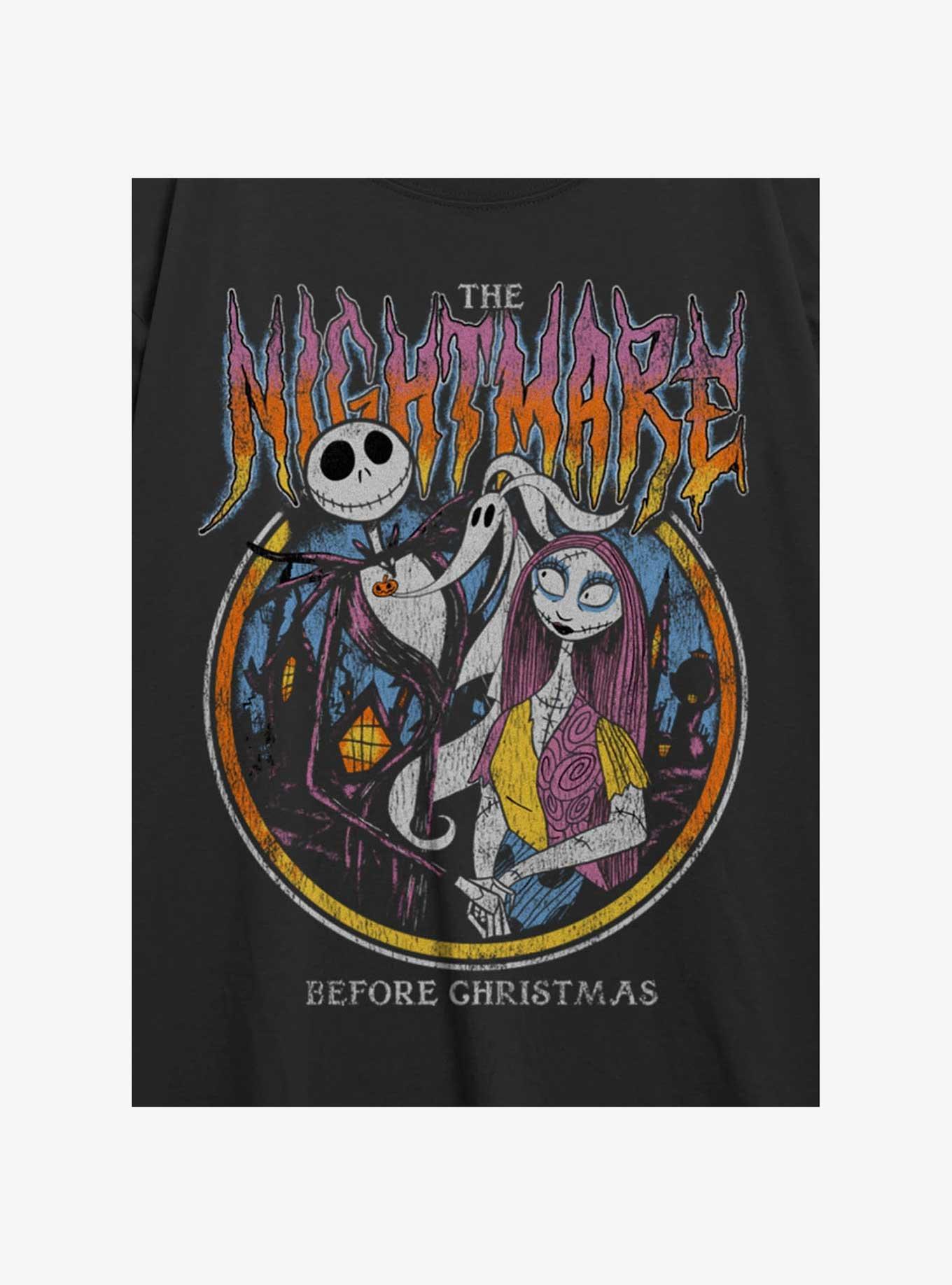 The Nightmare Before Christmas Jack & Sally Nightmare Metal Girls Oversized T-Shirt, , hi-res