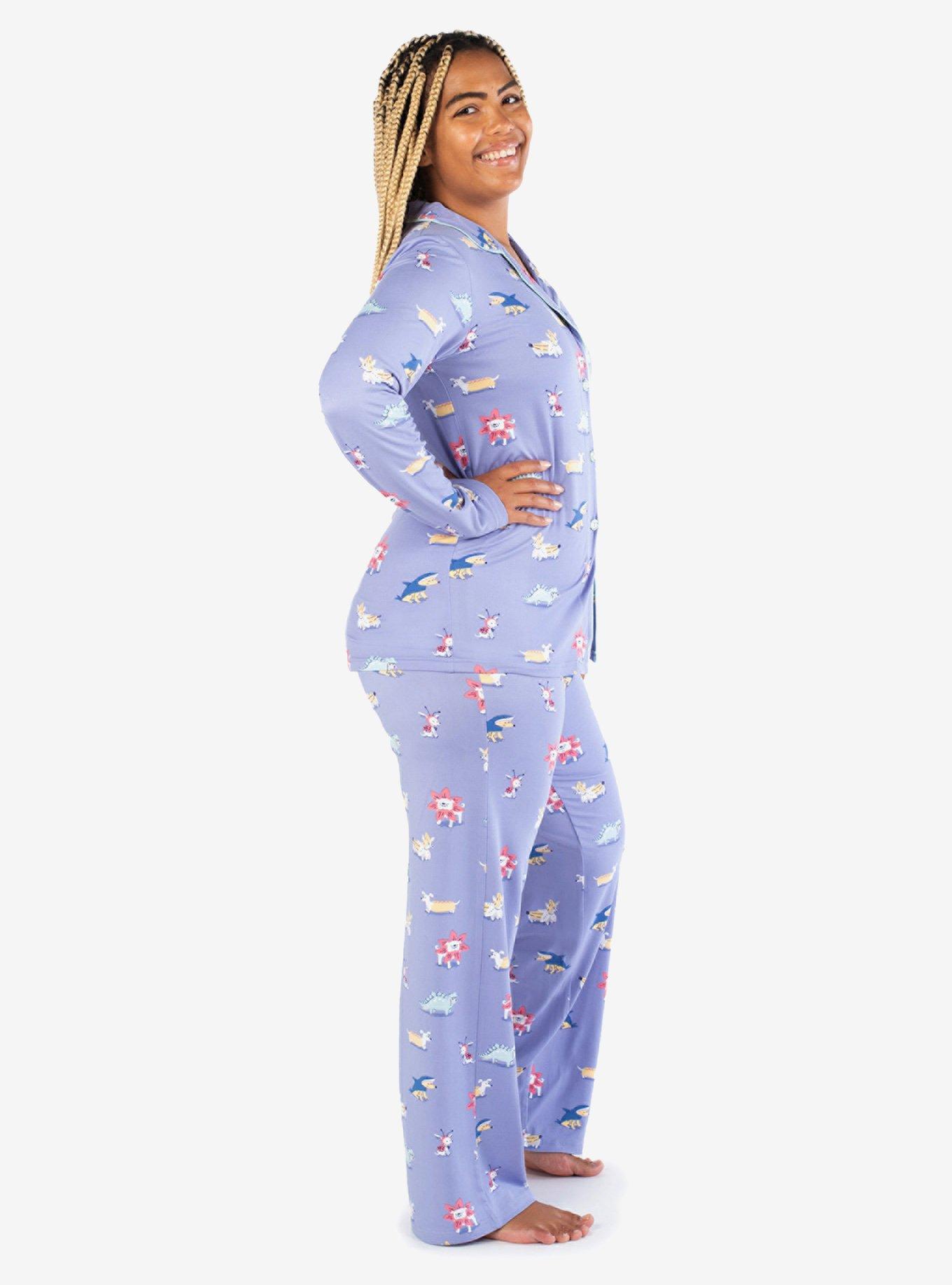 Dog Costume Notch Collar Pajama Set, PERIWINKLE, alternate