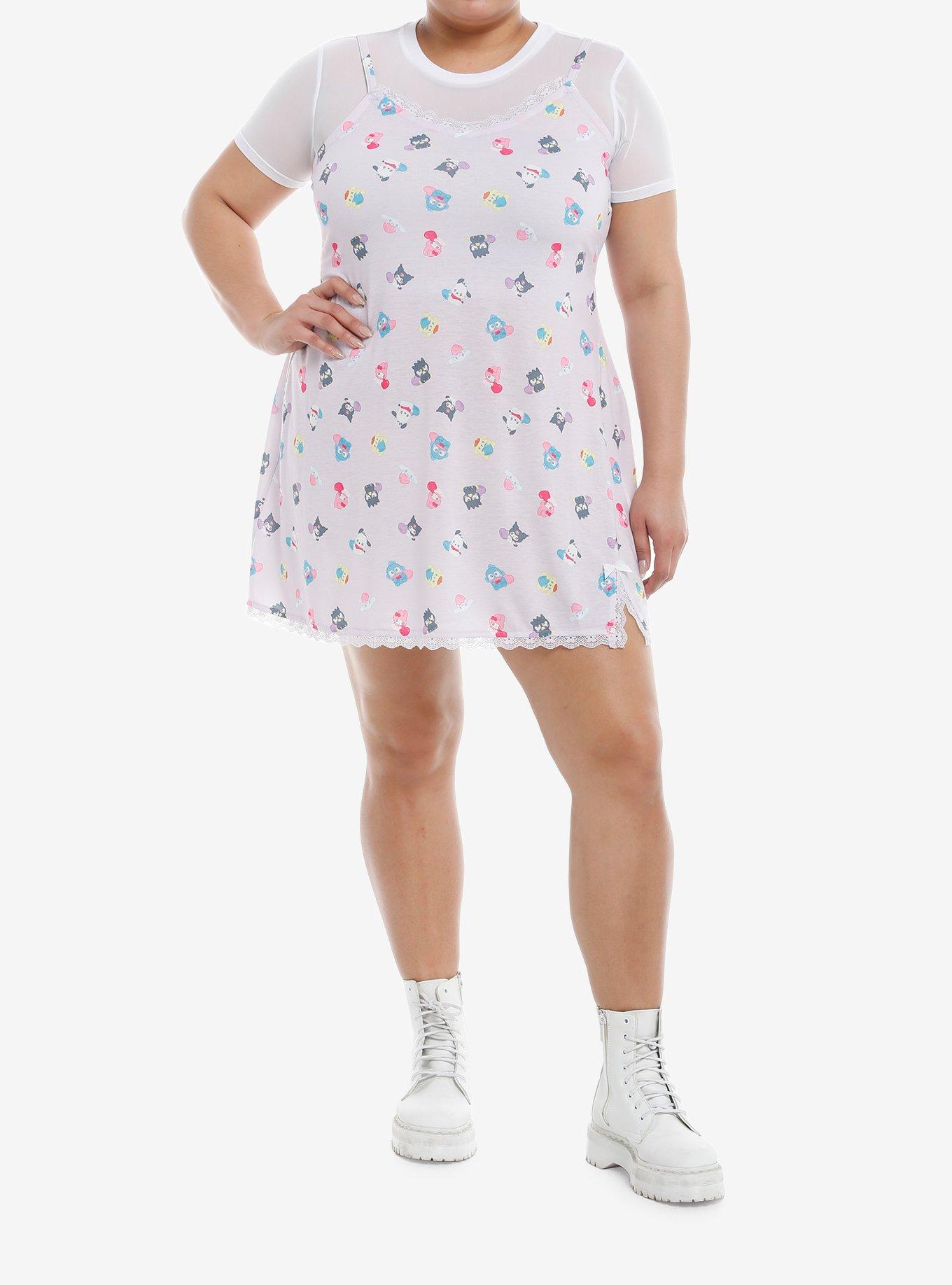 Hello Kitty And Friends Lavender Twofer Slip Dress Plus Size, , hi-res