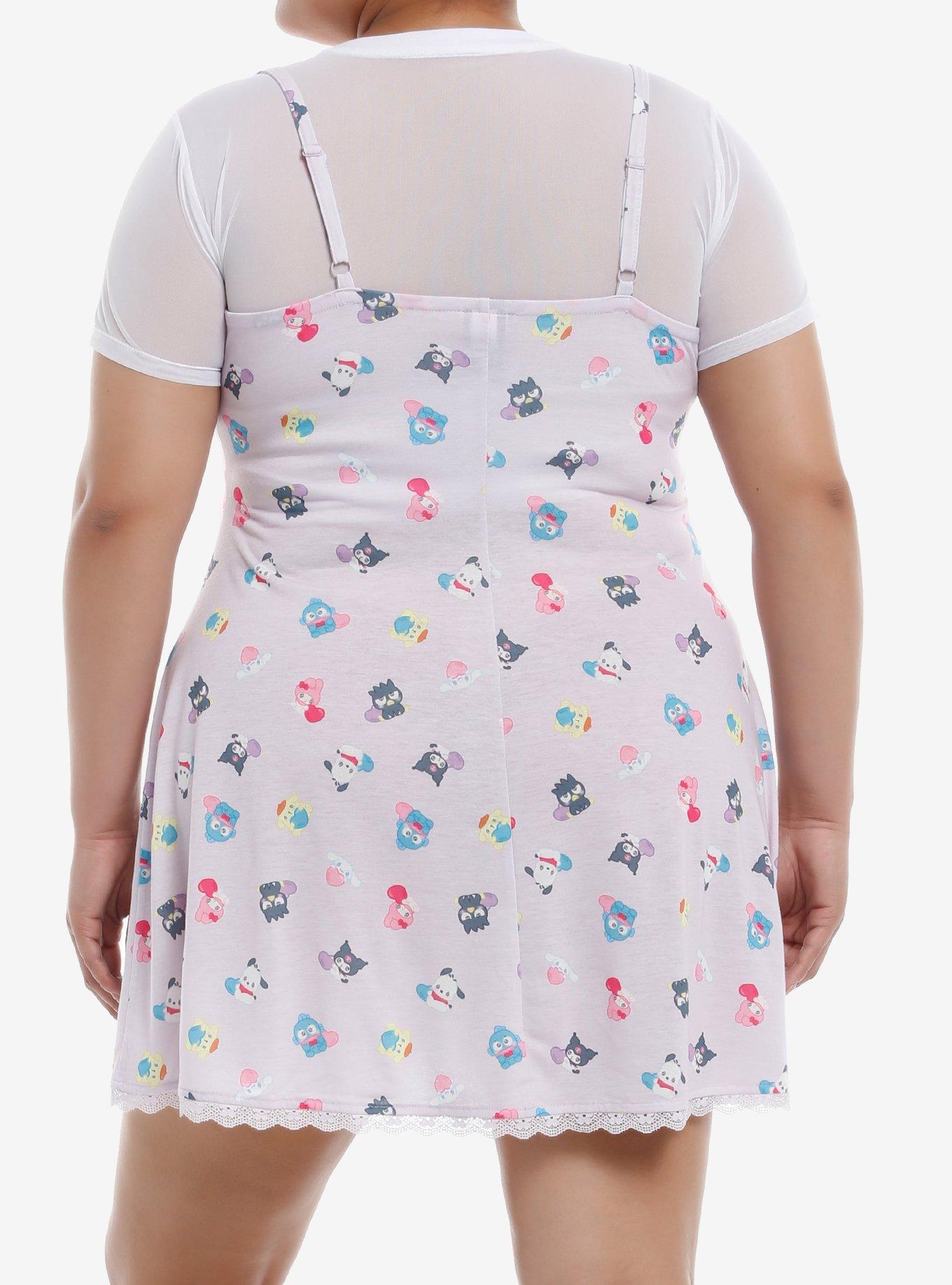 Hello Kitty And Friends Lavender Twofer Slip Dress Plus Size, MULTI, alternate