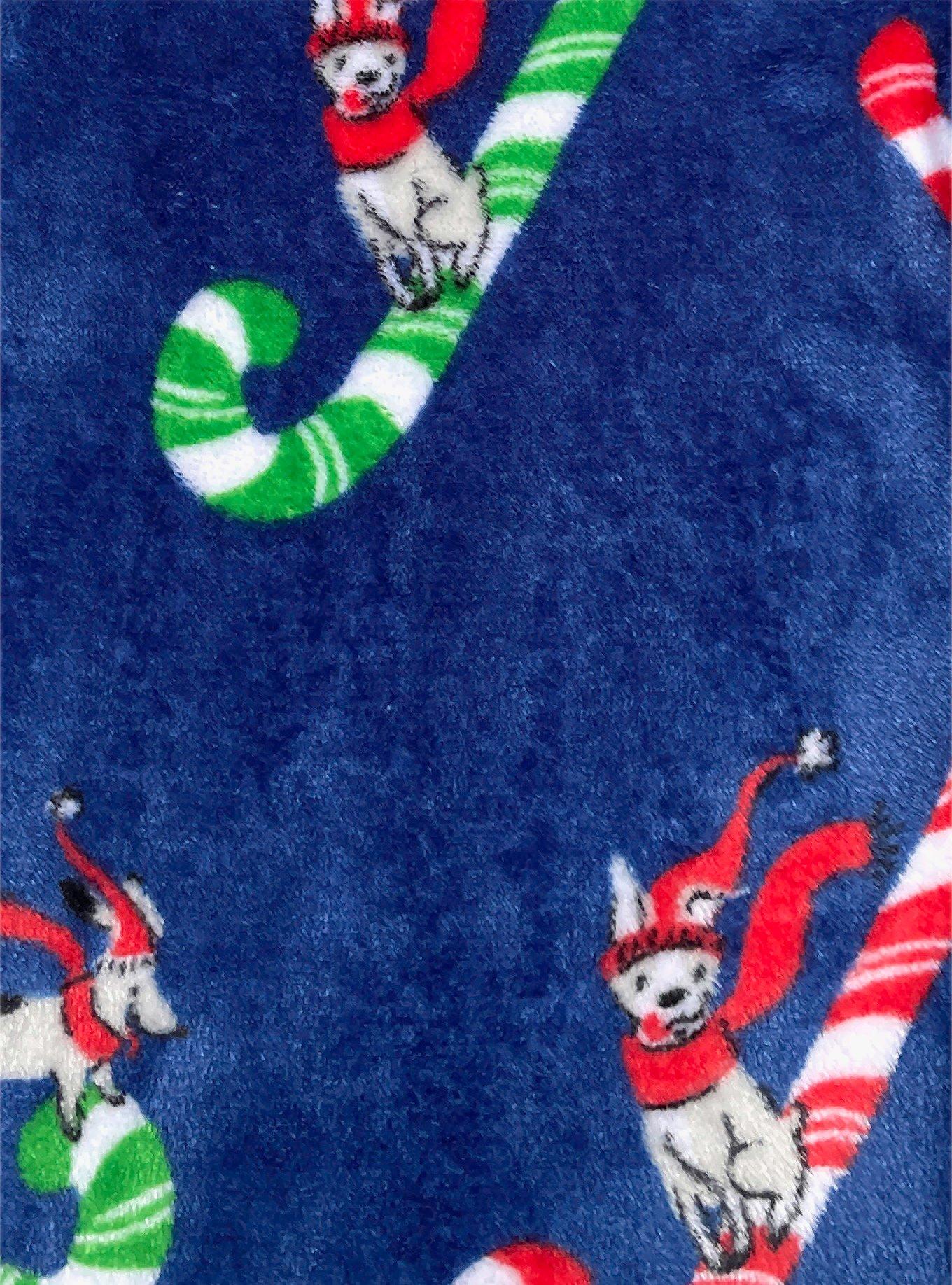 Candy Cane Dog Sled Plush Youth Pajama Pant, BLUE, alternate