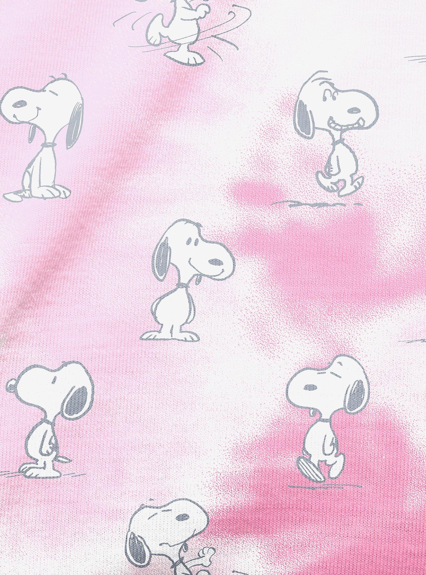 Snoopy Into Mischief Tie Dye Long Sleeve Raglan Youth Pajama Set, PINK, alternate