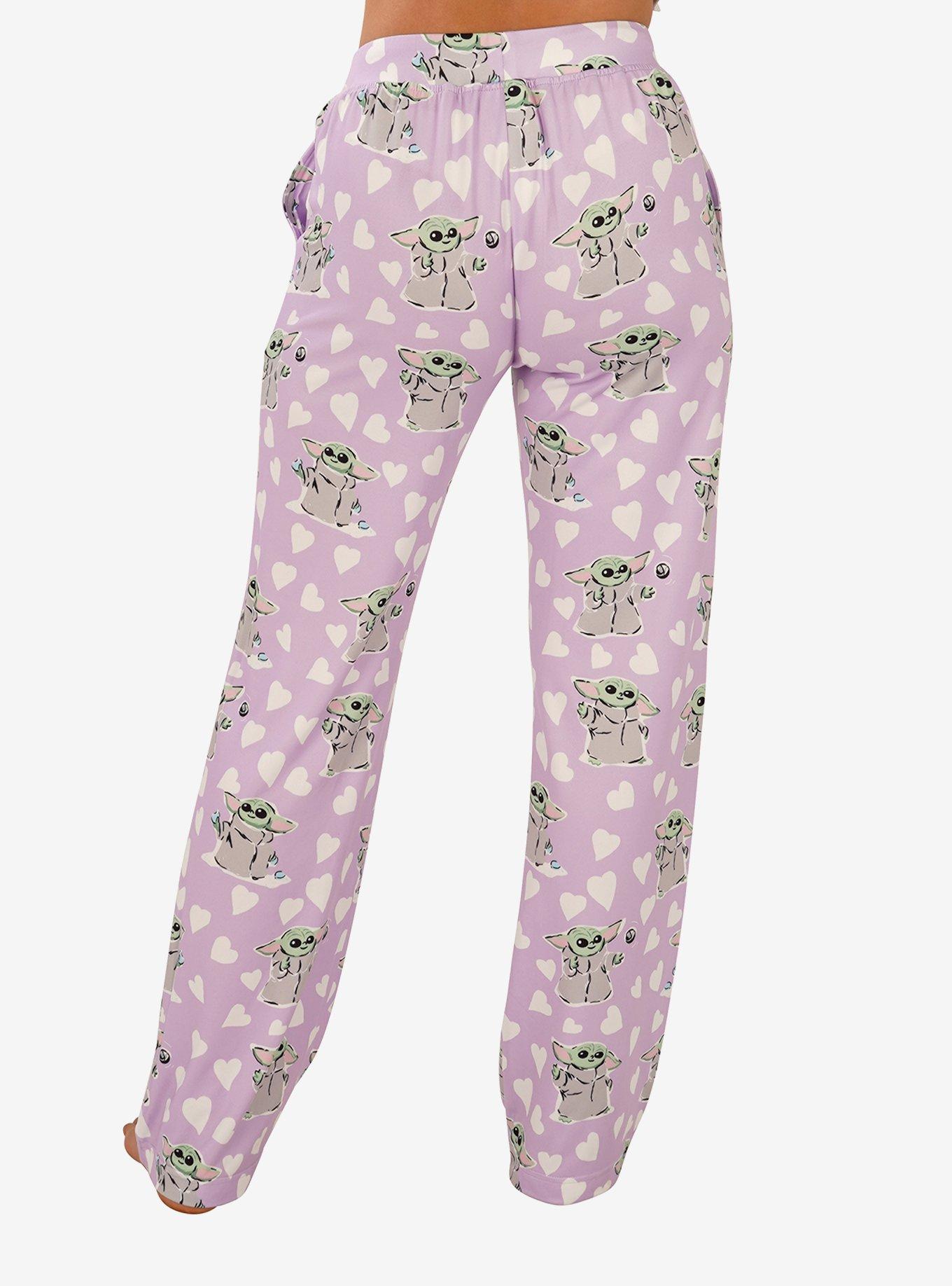 Star Wars The Mandalorian Grogu Hearts Straight Leg Sleep Pant