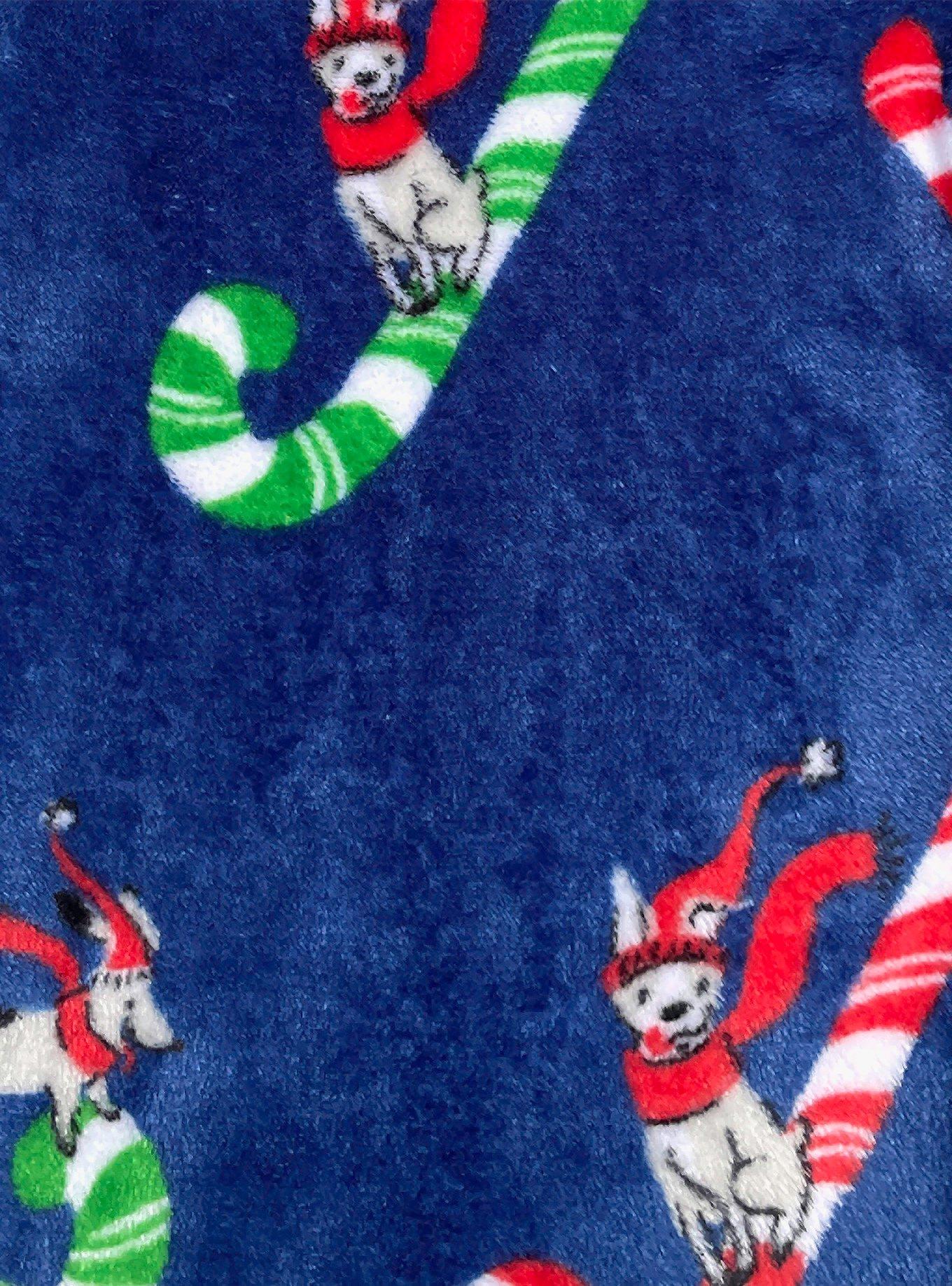 Candy Cane Sled Dogs Youth Hooded One Piece Pajama