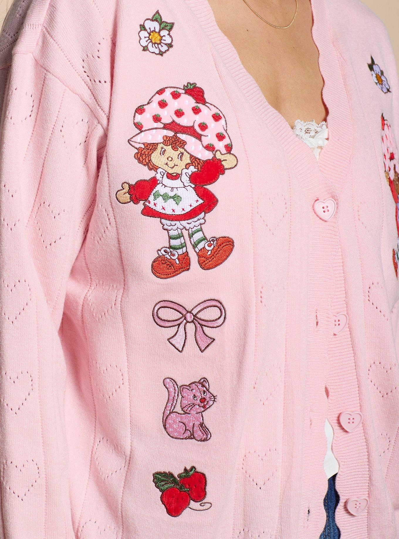 Strawberry Shortcake Pointelle Cardigan, PINK, alternate