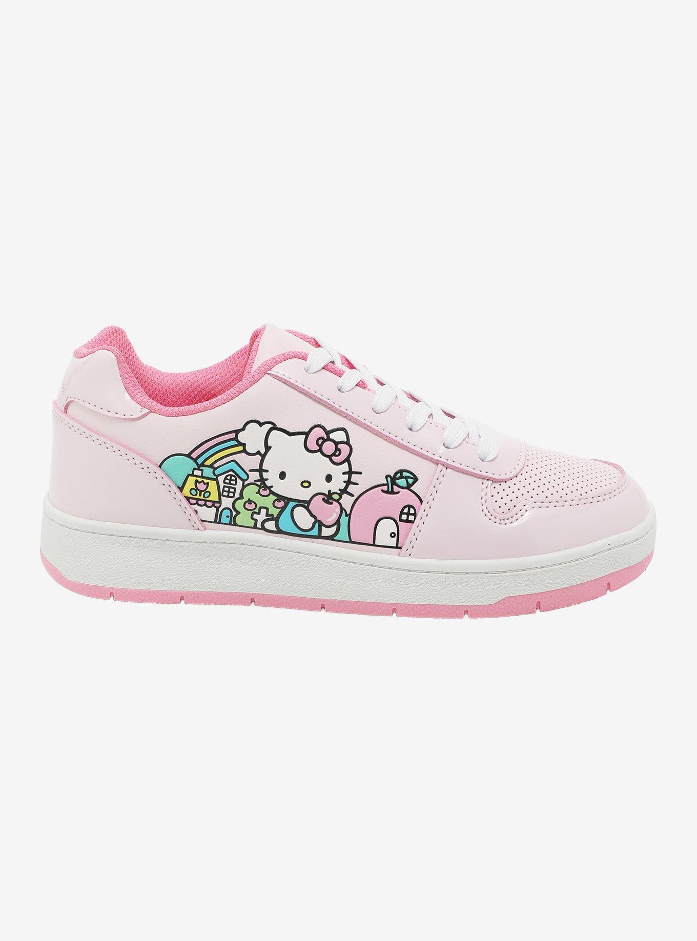 Hello Kitty Pink Kawaii Village Lace-Up Sneakers, , hi-res