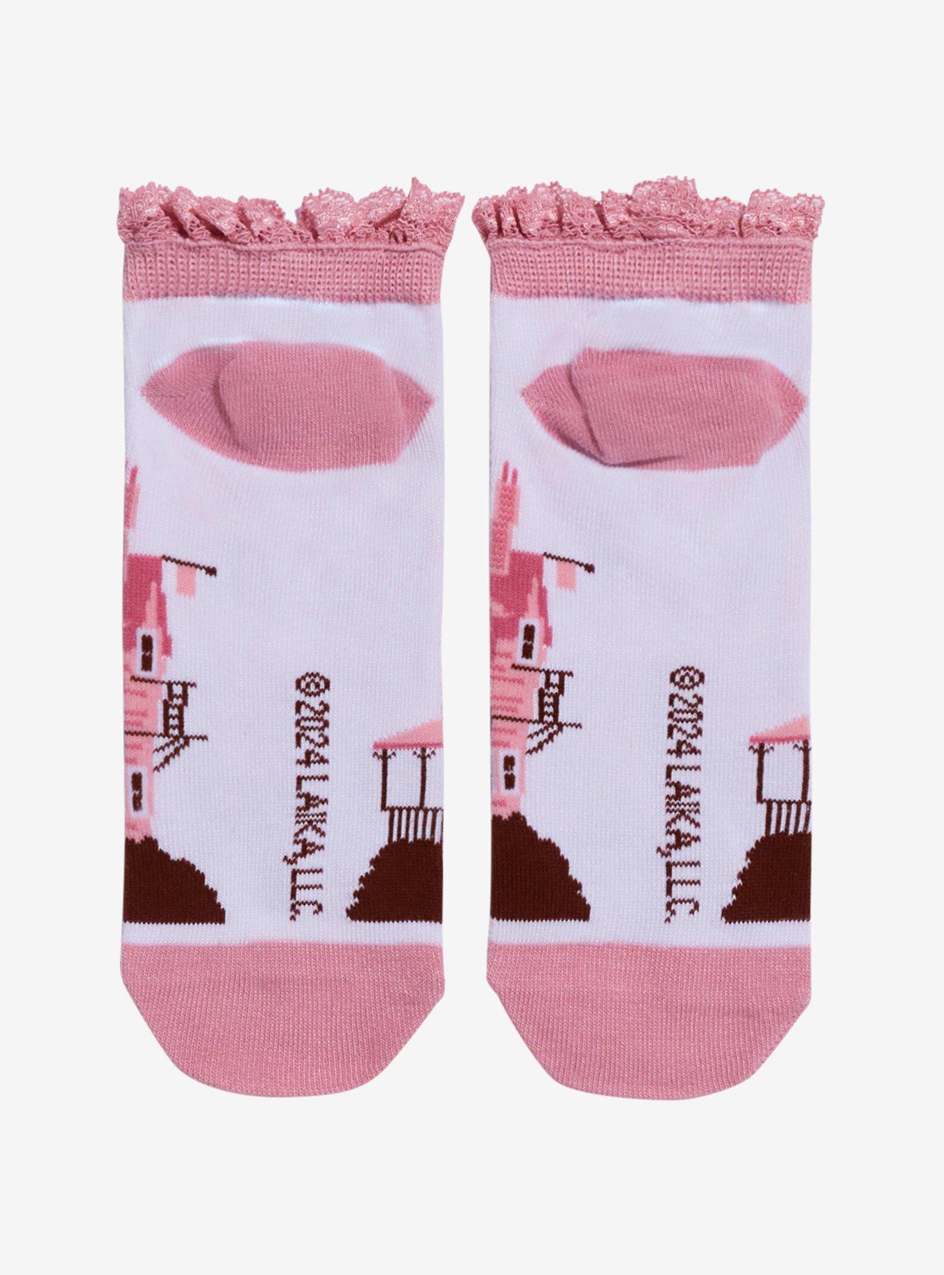 Coraline Pink Palace Lace Ankle Socks, , hi-res