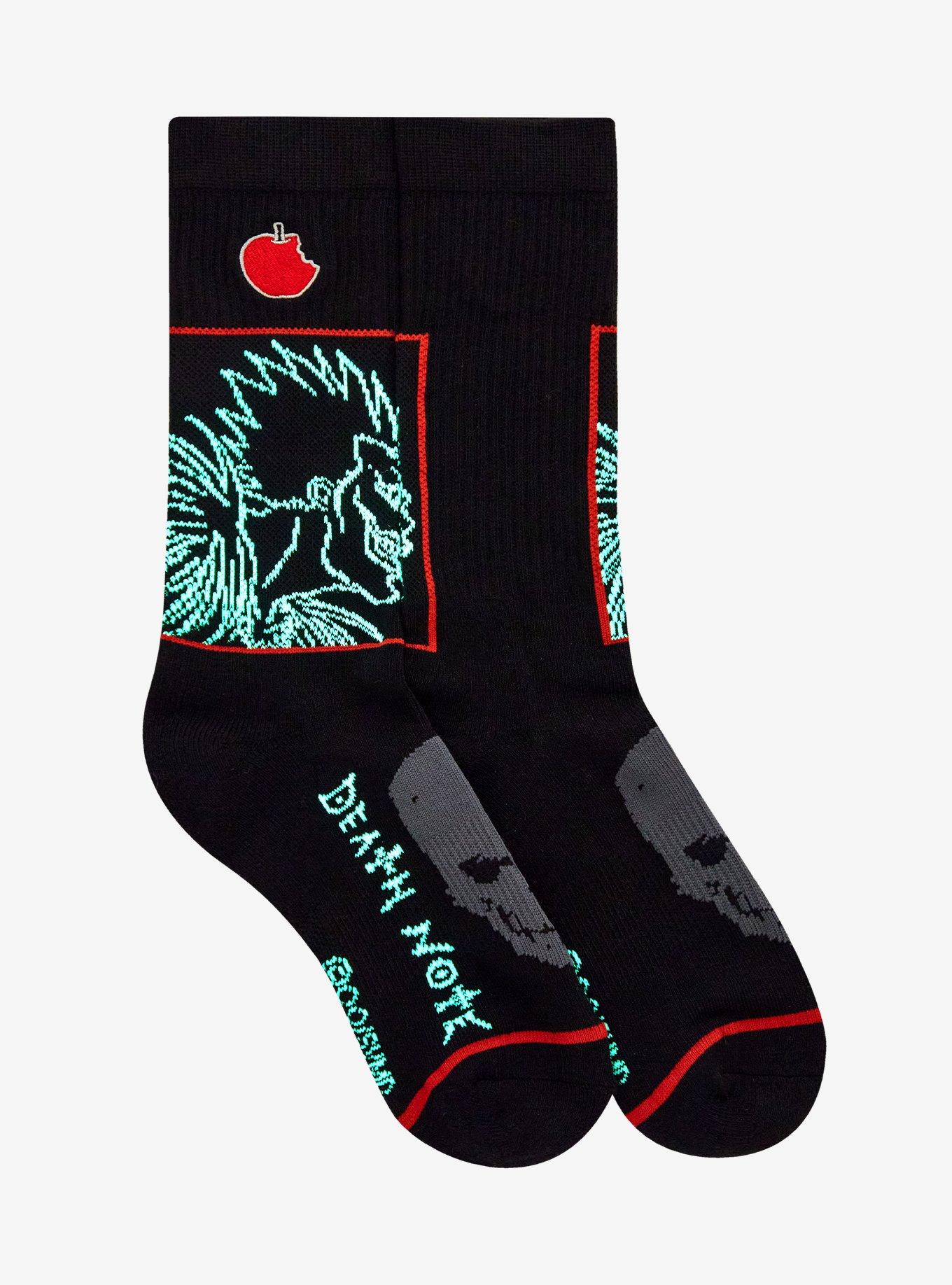 Death Note Ryuk Apple Glow-In-The-Dark Crew Socks, , alternate