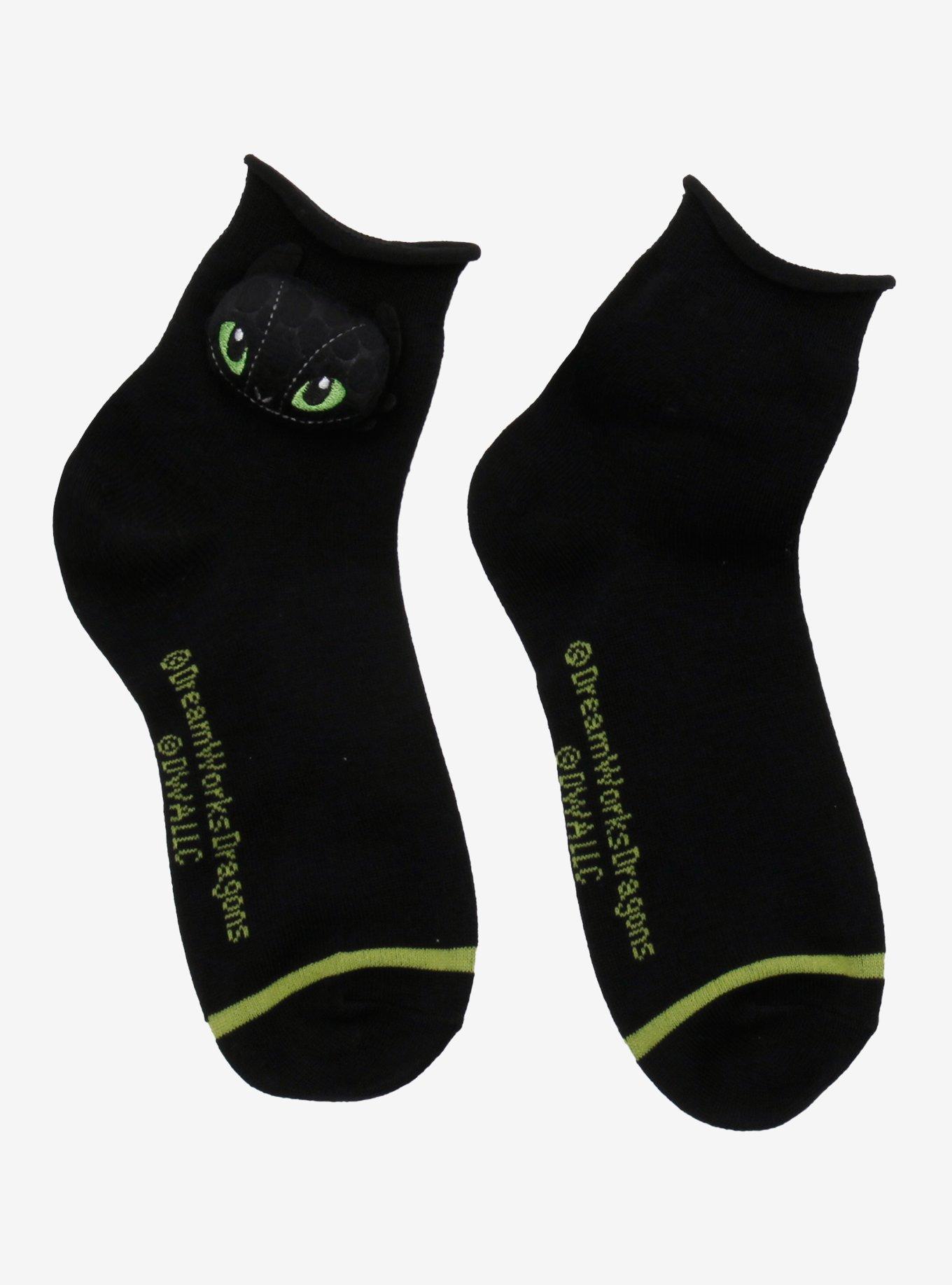 How To Train Your Dragon Toothless Plush Ankle Socks, , alternate