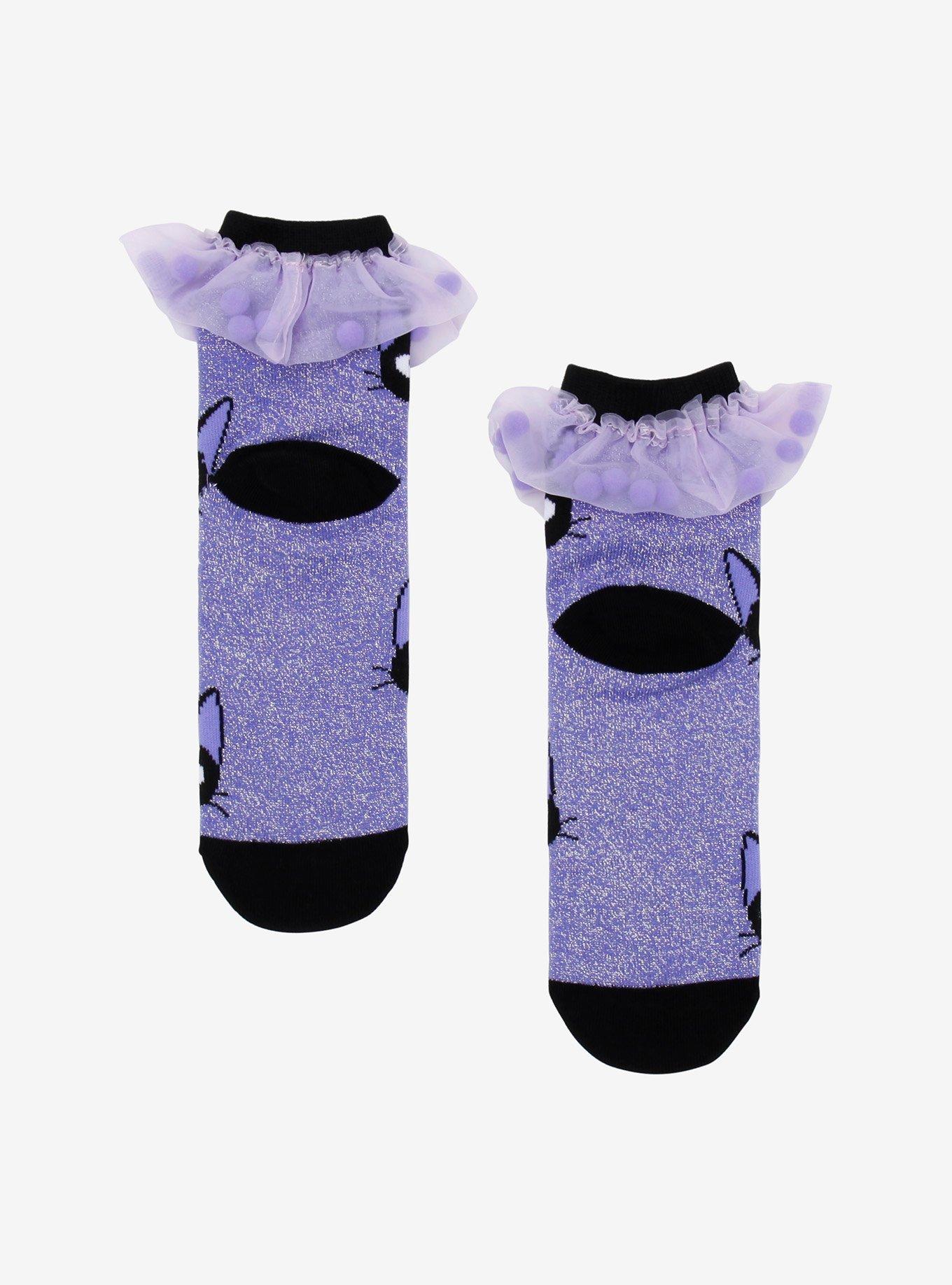 Studio Ghibli® Kiki's Delivery Service Jiji Glitter Mesh Ankle Socks, , hi-res