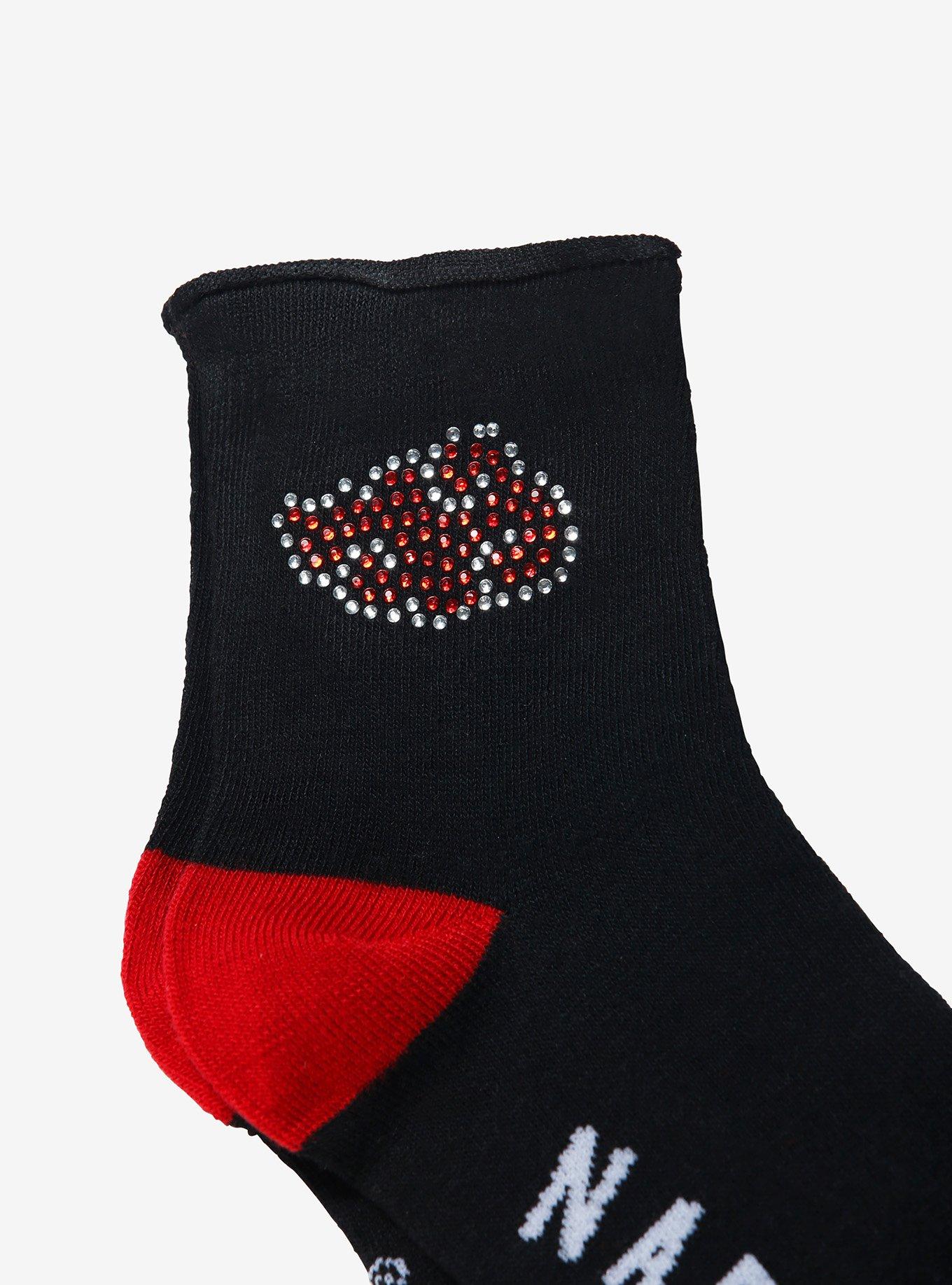 Naruto Shippuden Akatsuki Rhinestone Ankle Socks, , alternate