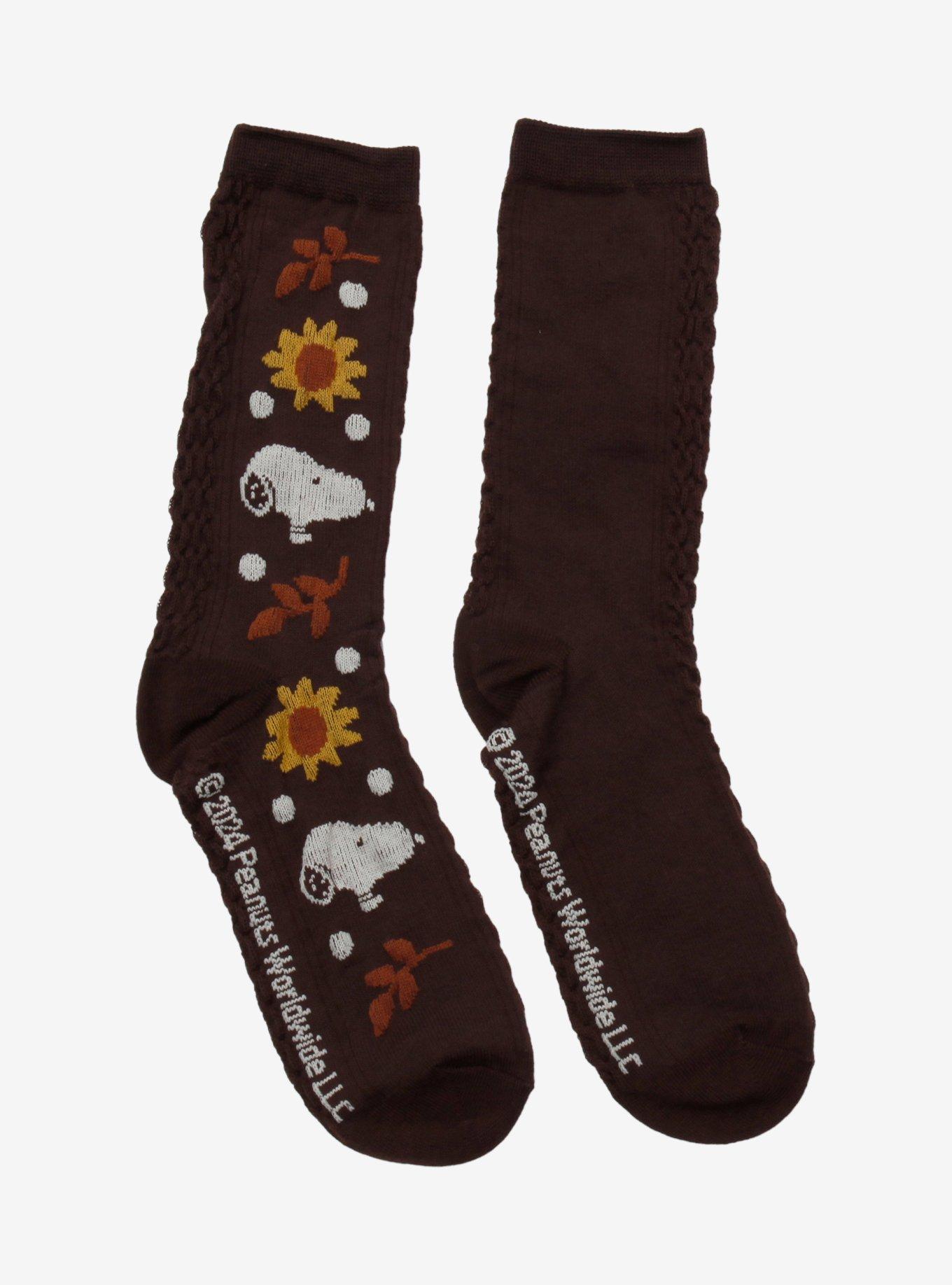 Peanuts Snoopy Daisy Textured Crew Socks, , hi-res