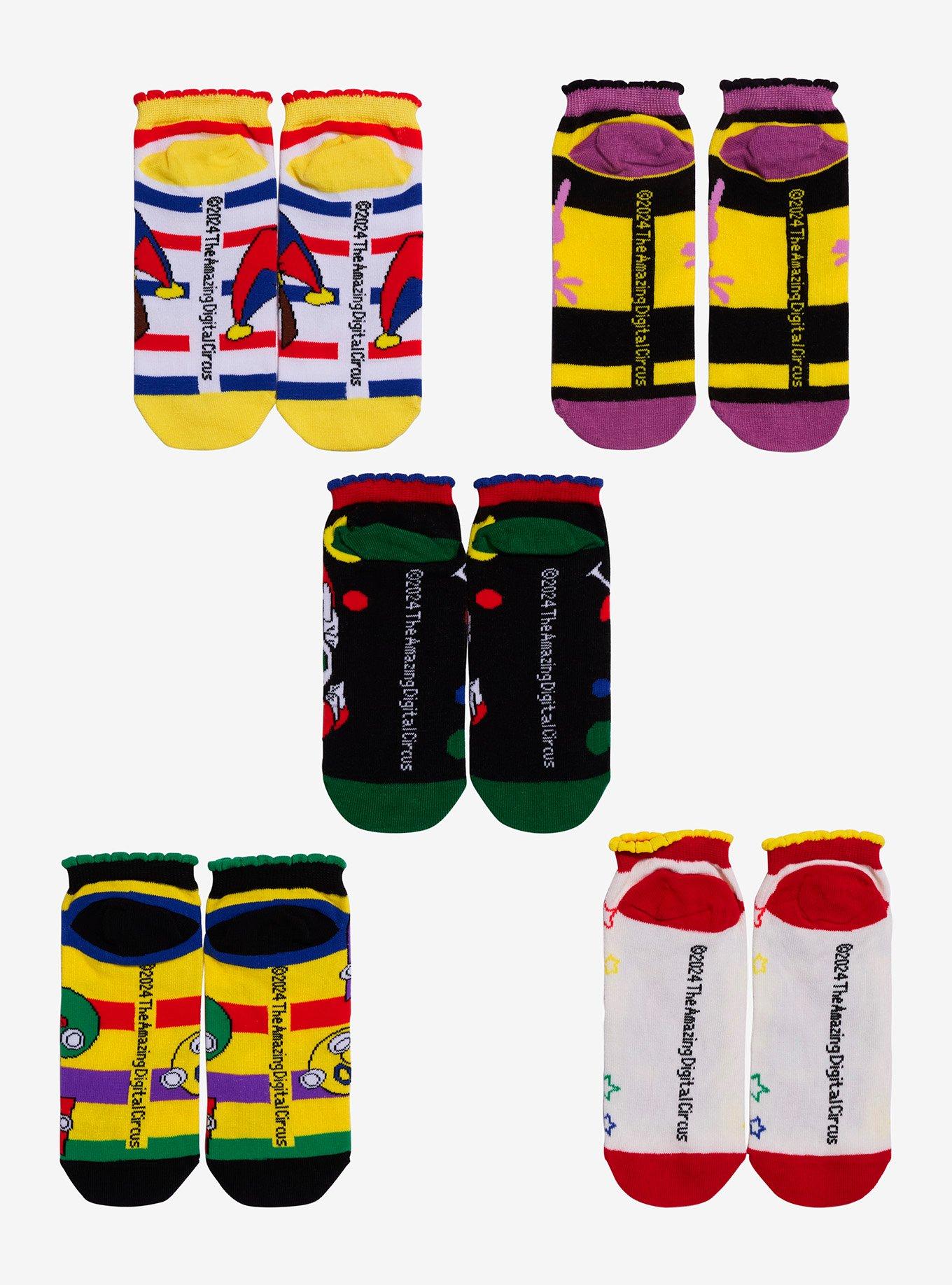 The Amazing Digital Circus No-Show Socks 5 Pair, , hi-res