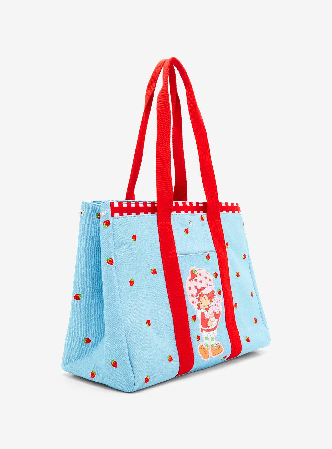 Strawberry Shortcake Embroidered Denim Tote Bag — BoxLunch Exclusive, , hi-res