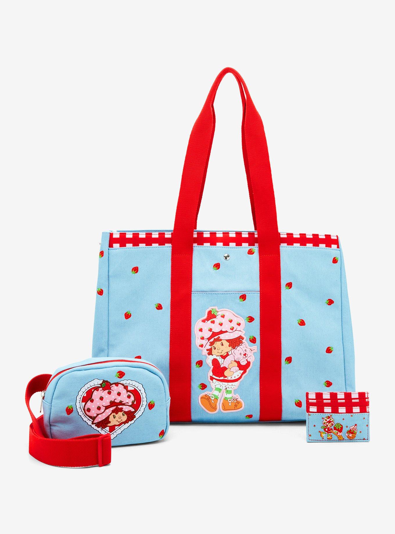 Strawberry Shortcake Embroidered Denim Tote Bag — BoxLunch Exclusive, , alternate