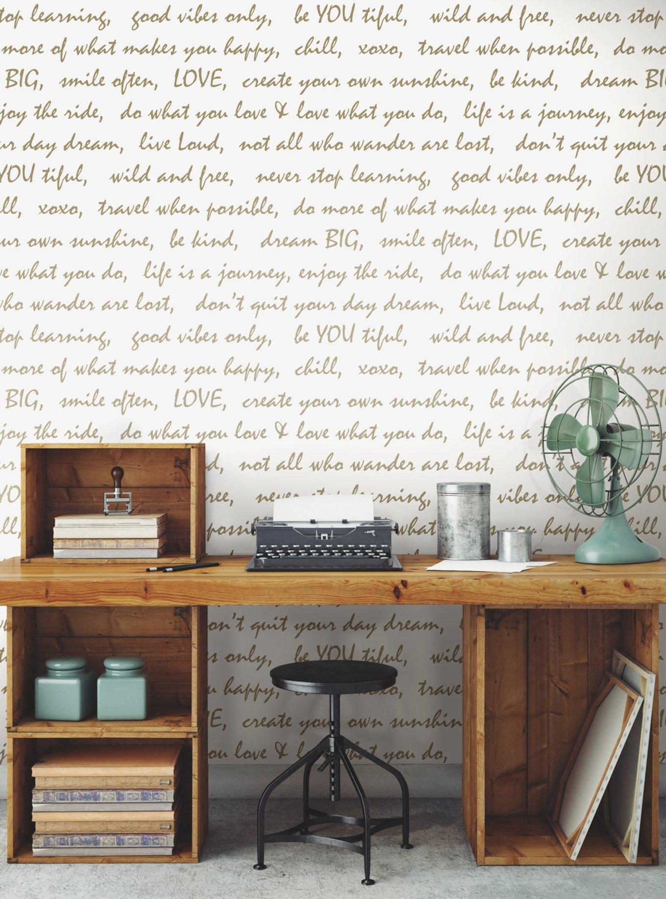 Dream Big Script Gold Peel & Stick Wallpaper