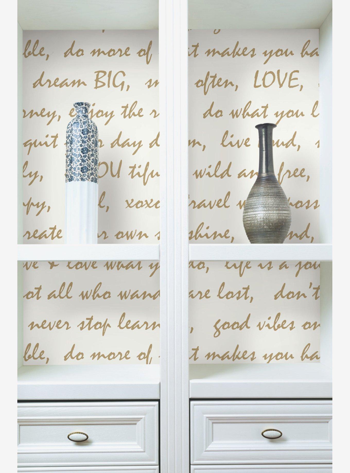 Dream Big Script Gold Peel & Stick Wallpaper, , alternate