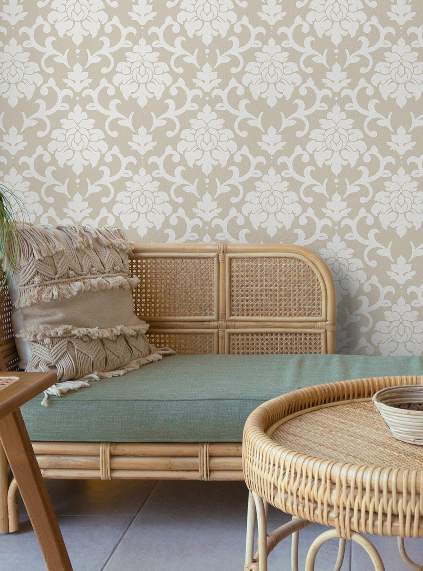 Damask Taupe Peel & Stick Wallpaper, , alternate