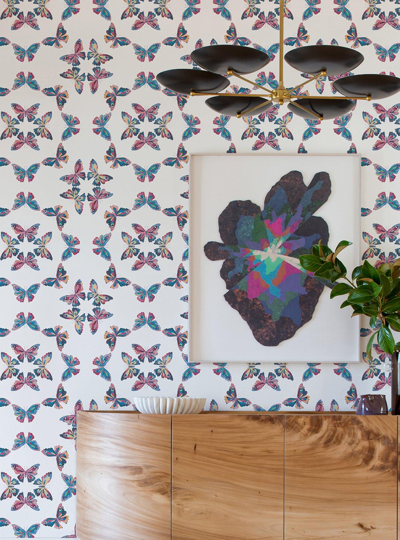 EttaVee Papillon Peel & Stick Wallpaper, , alternate