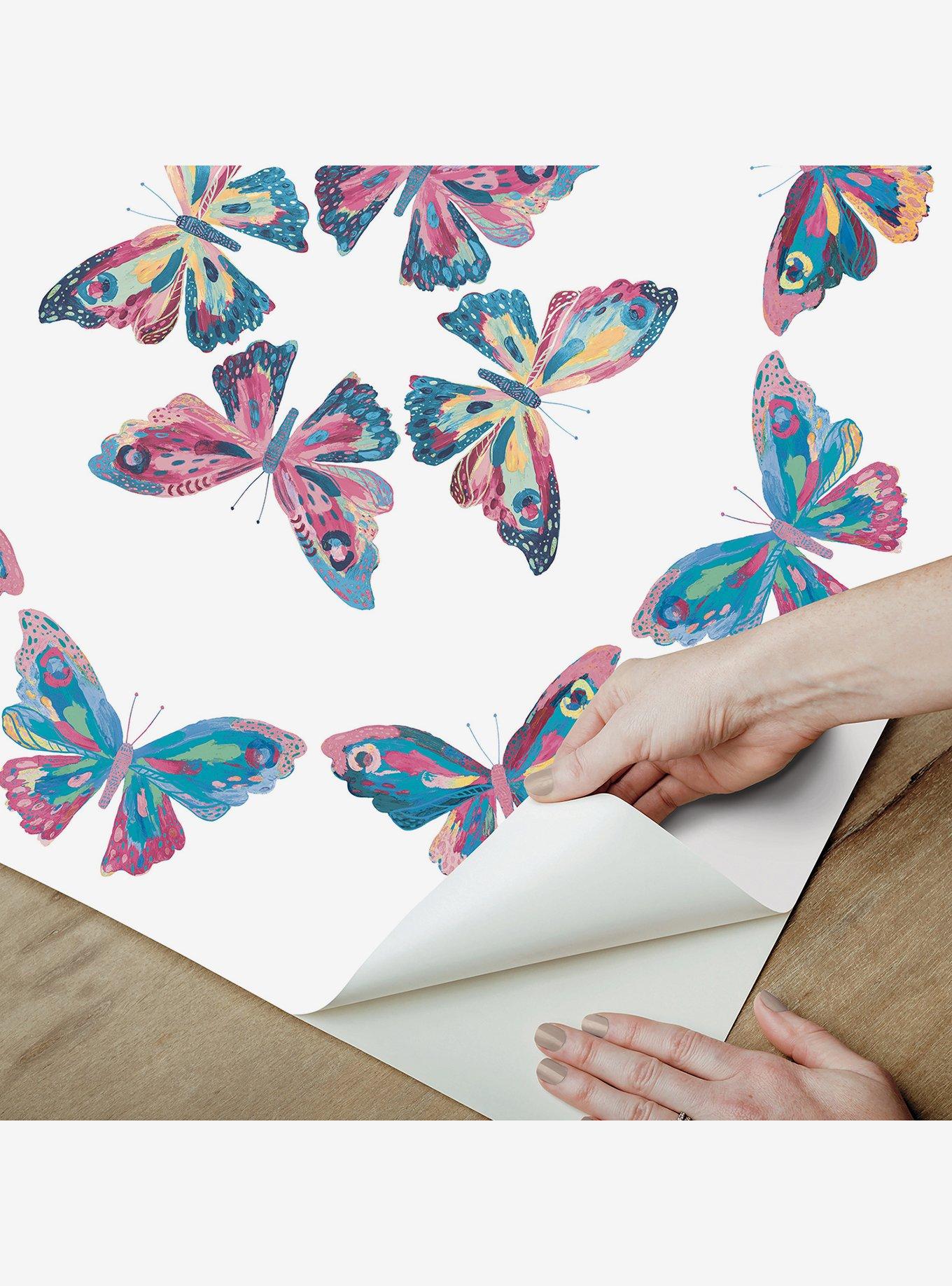 EttaVee Papillon Peel & Stick Wallpaper, , alternate