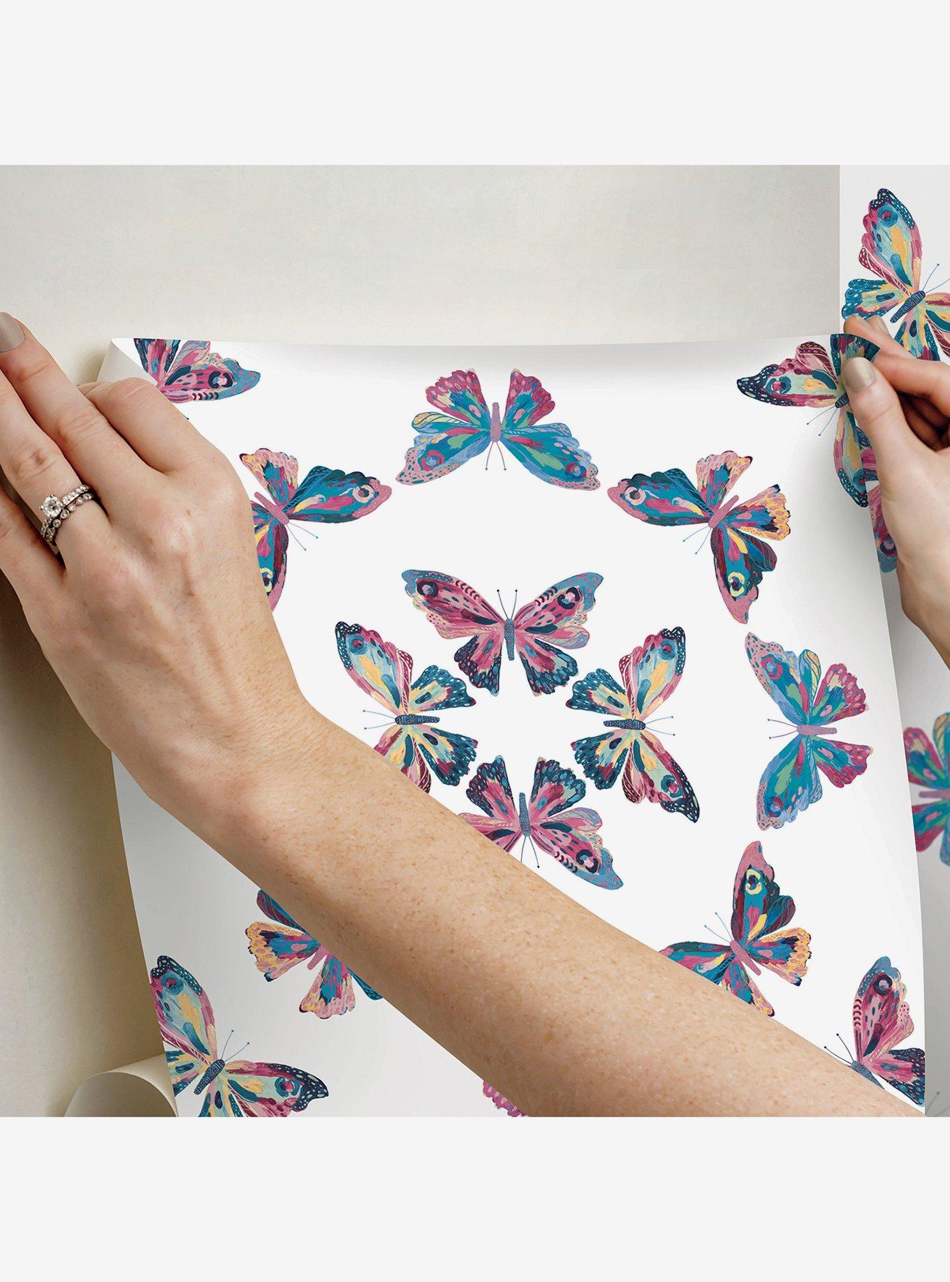 EttaVee Papillon Peel & Stick Wallpaper, , alternate