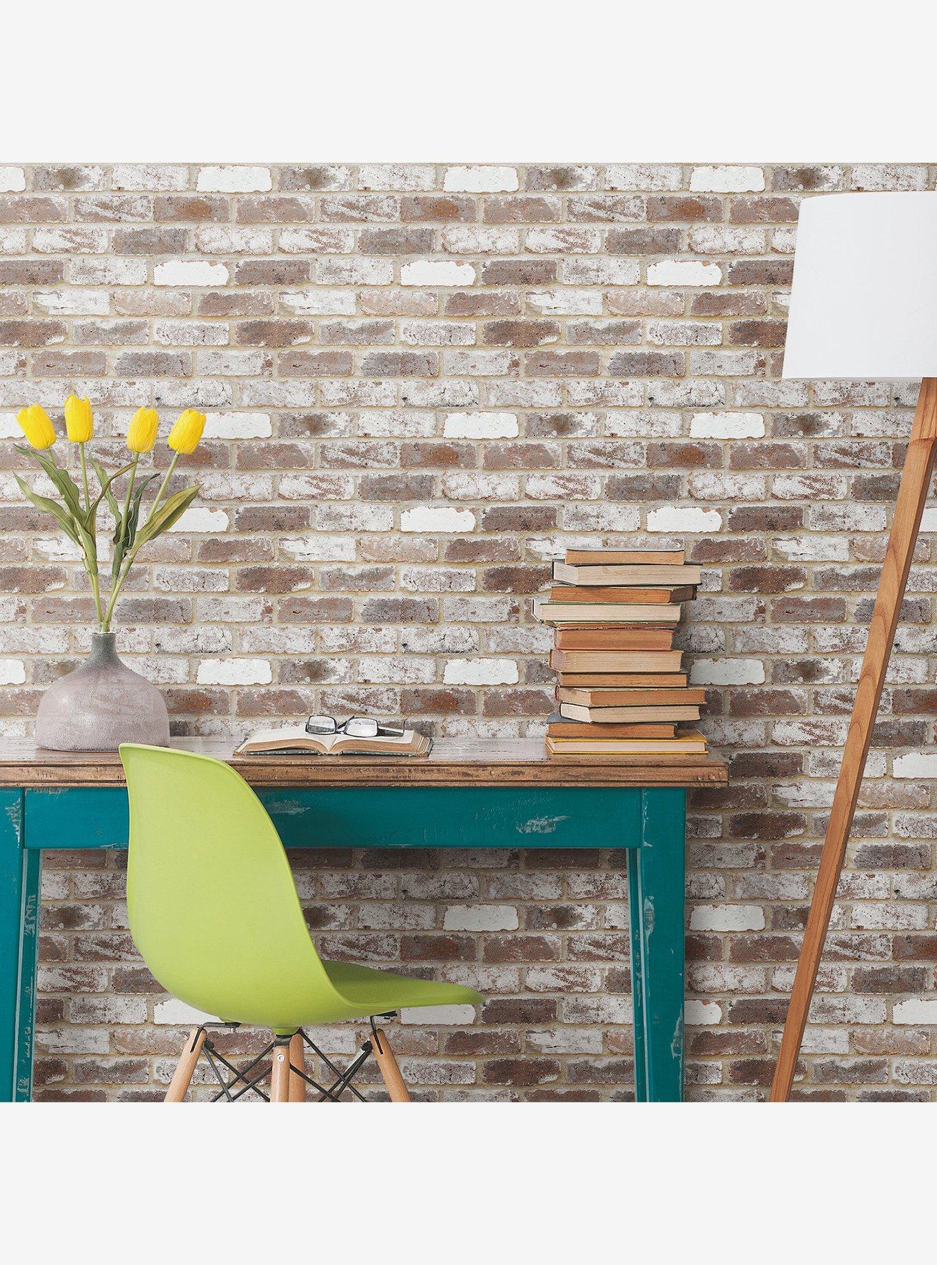 Reclaimed Brick Peel & Stick Wallpaper, , hi-res