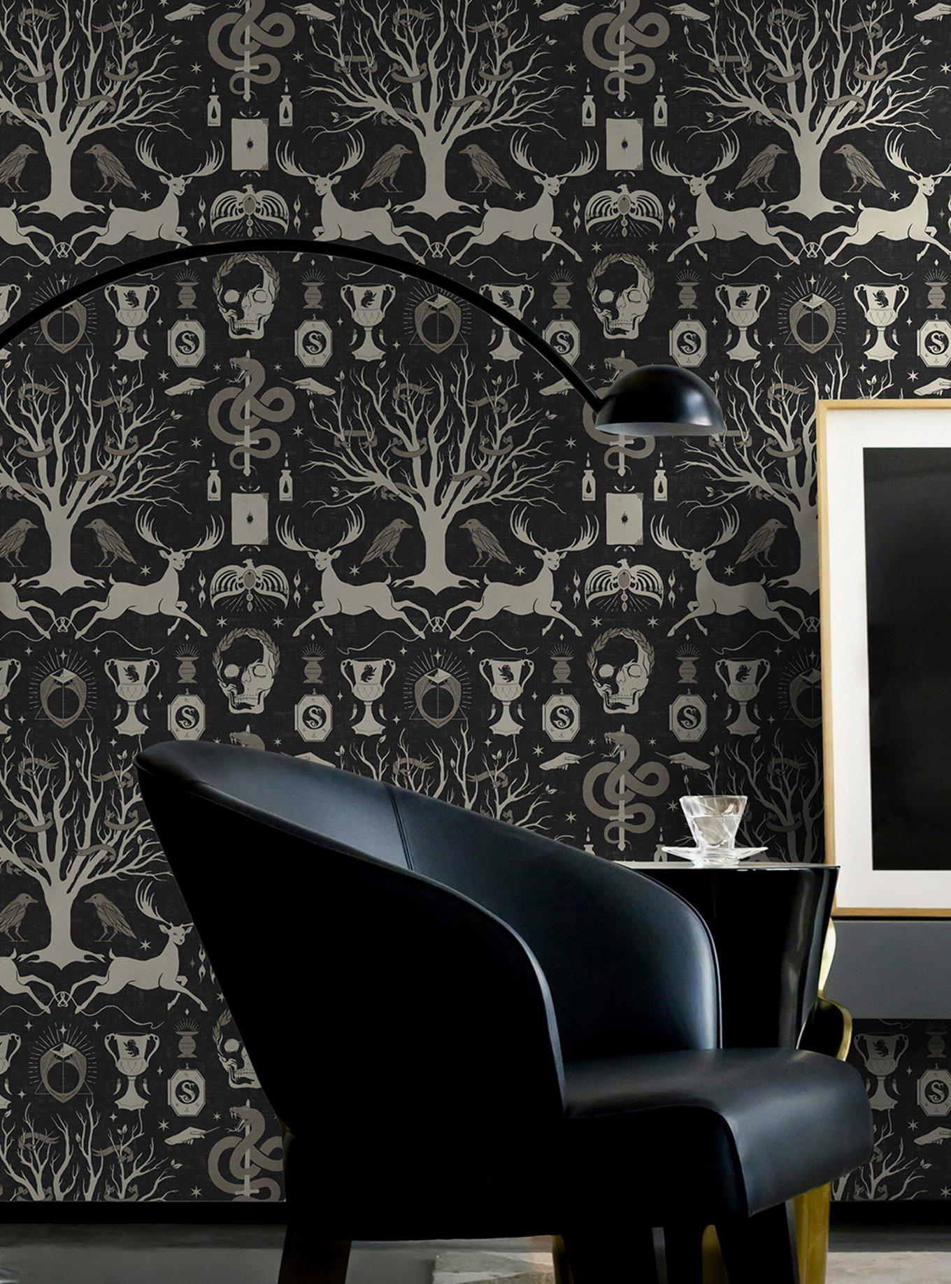 Harry Potter Horcrux Black Damask Peel & Stick Wallpaper, , alternate