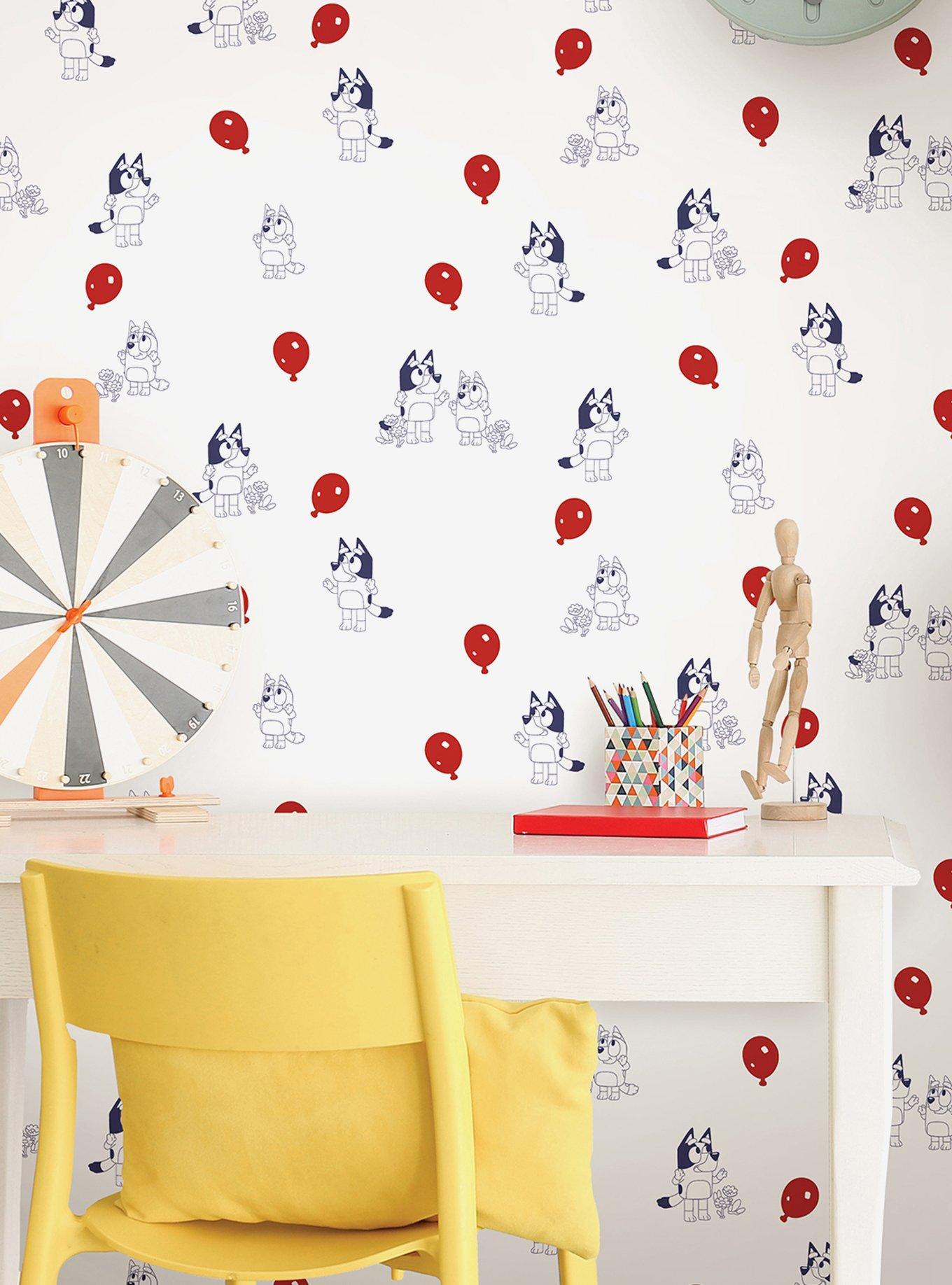 Bluey Keepy Uppy White Peel & Stick Wallpaper, , alternate