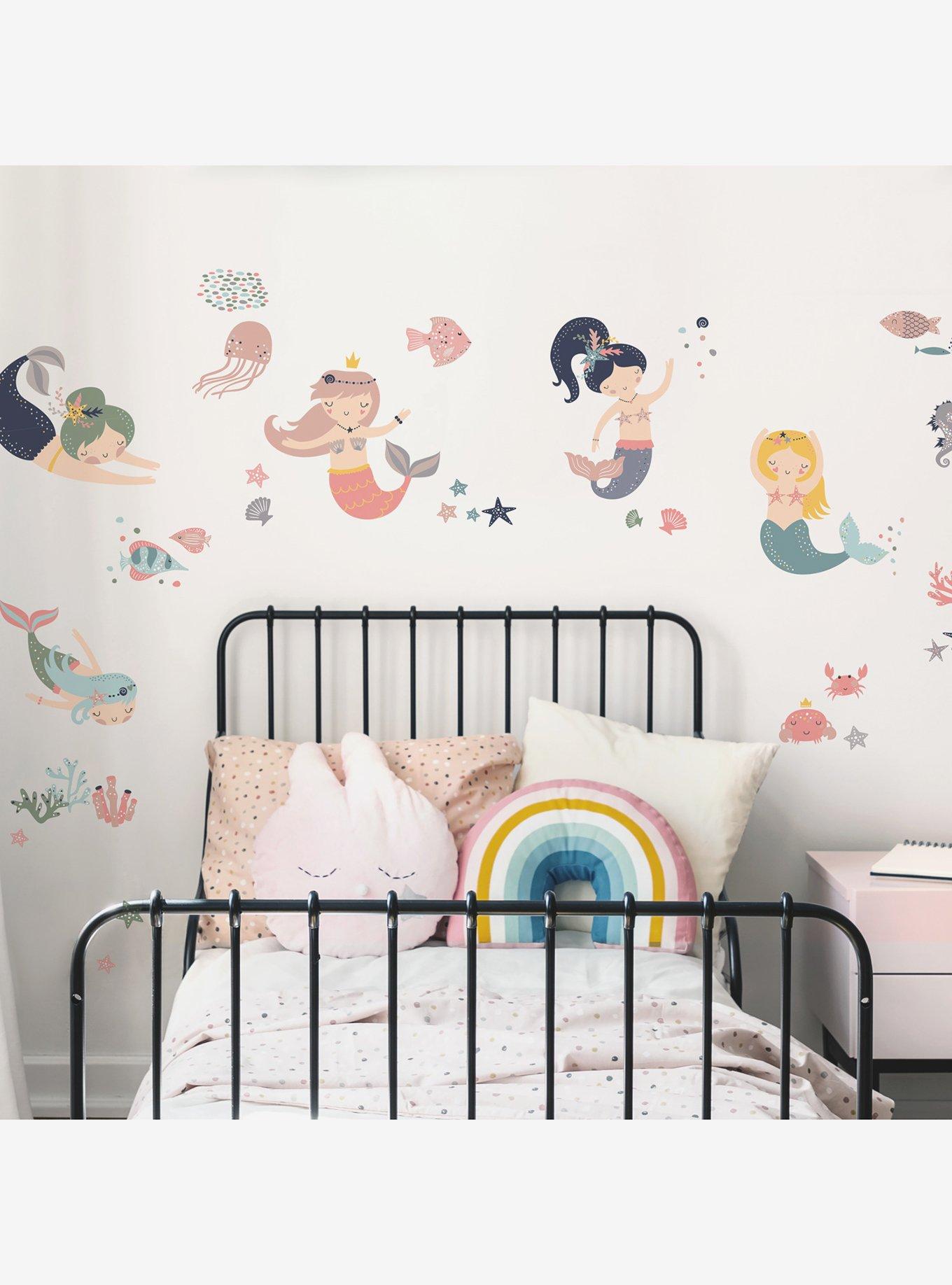 Sweet Pastel Mermaids Wall Decals, , alternate