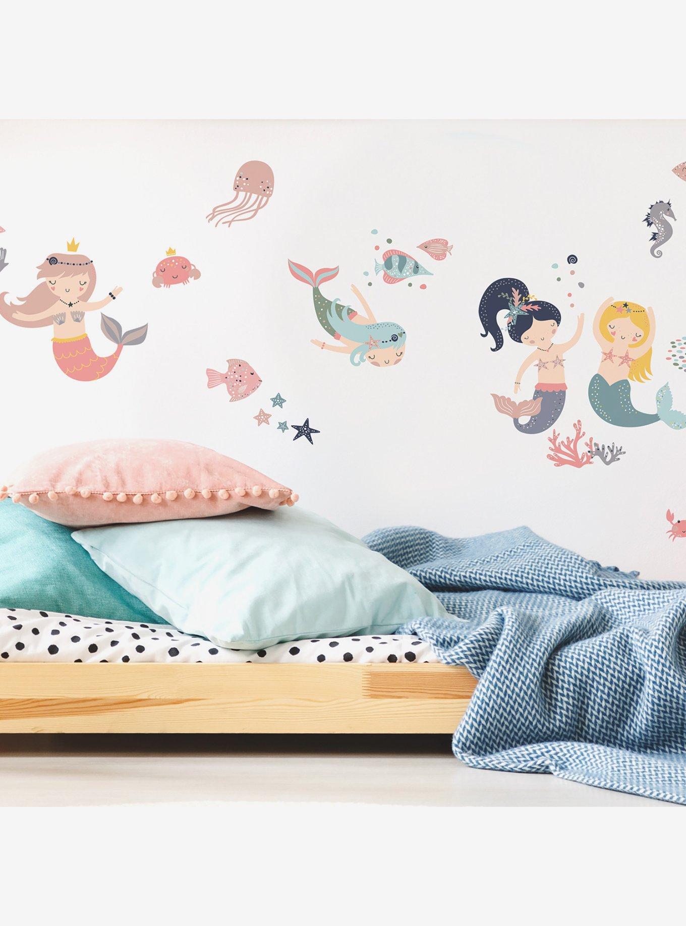 Sweet Pastel Mermaids Wall Decals, , alternate