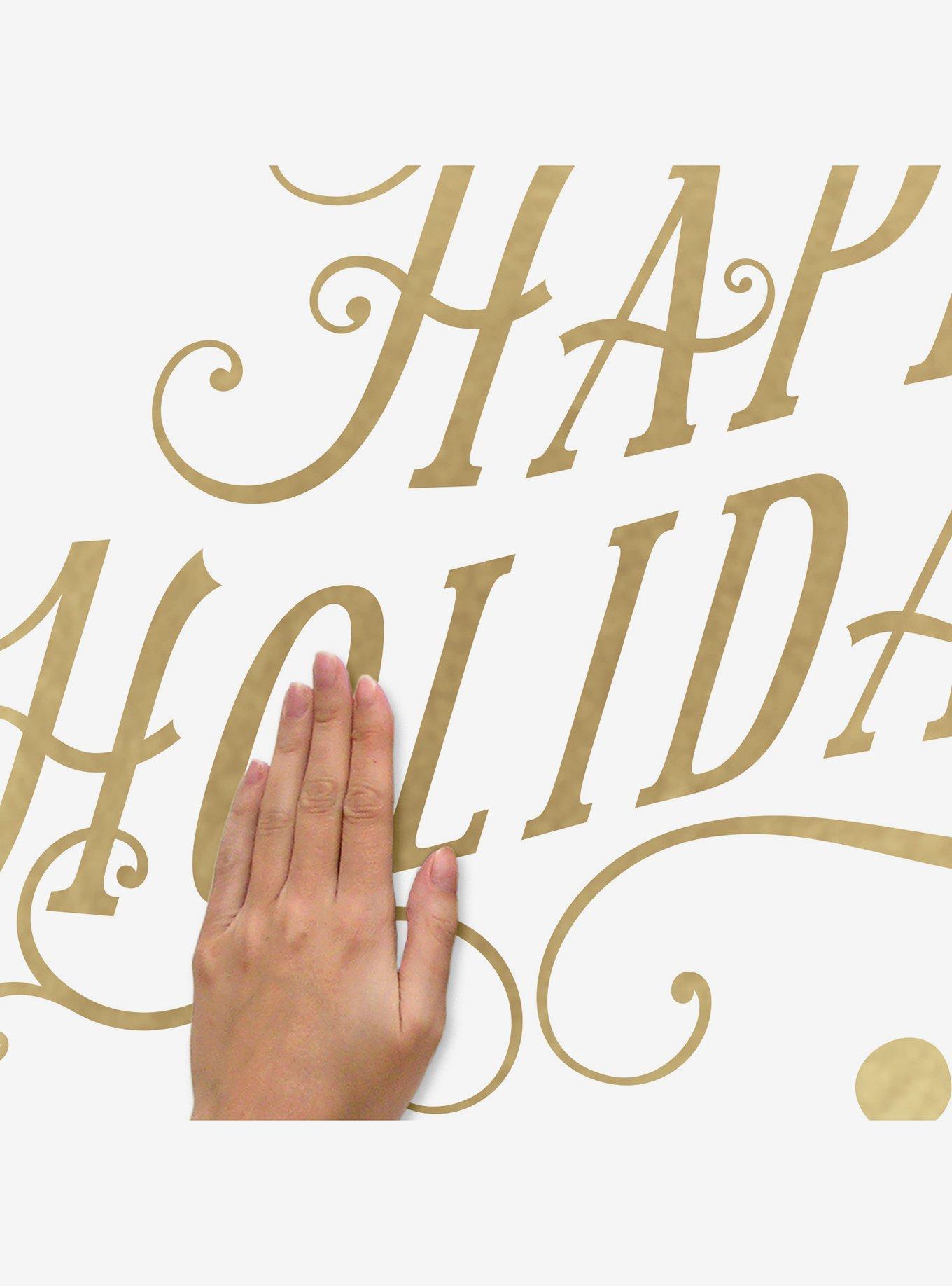 Happy Holidays Gold Metallic Ink Wall Decals, , alternate