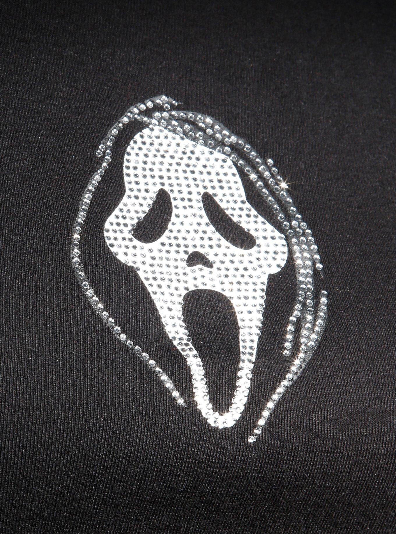 Ghost Face Rhinestone Girls Baby T-Shirt, SILVER, alternate