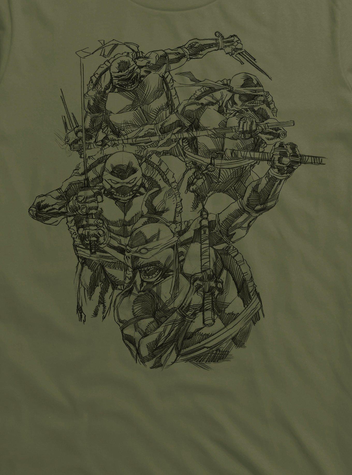 Teenage Mutant Ninja Turtles Black Outline Group T-Shirt, , hi-res