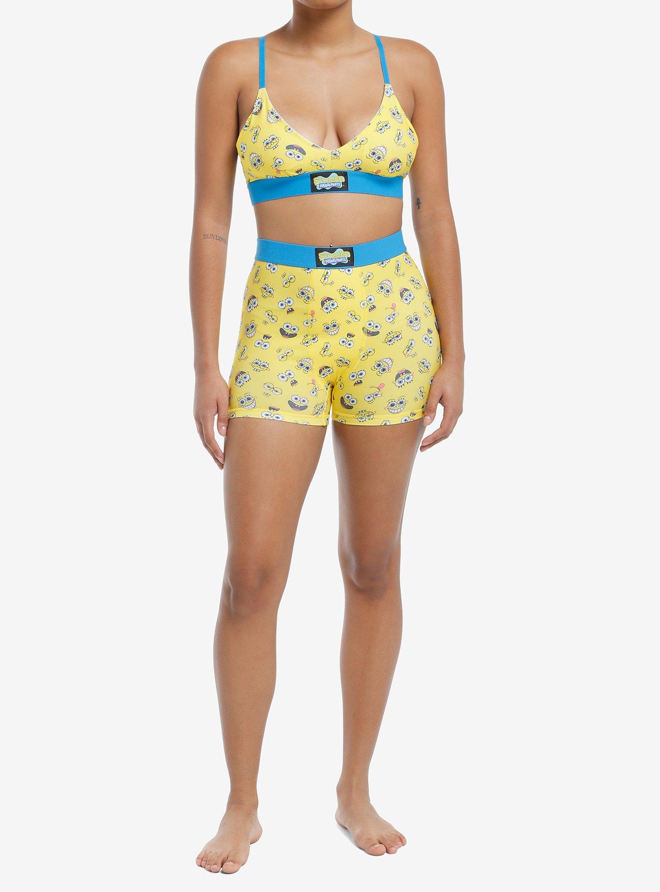 SpongeBob SquarePants Faces Bra & Boyshort Panty Set, MULTI, alternate
