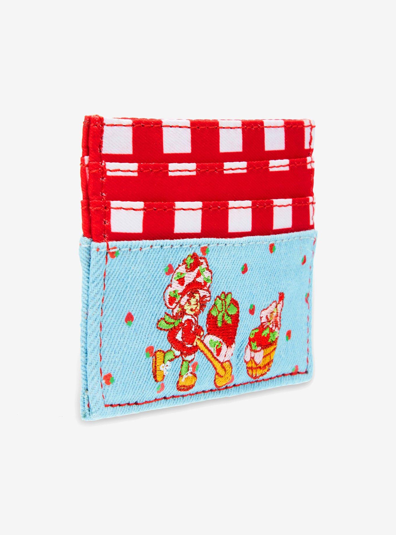 Strawberry Shortcake Embroidered Denim Card Case — BoxLunch Exclusive, , hi-res