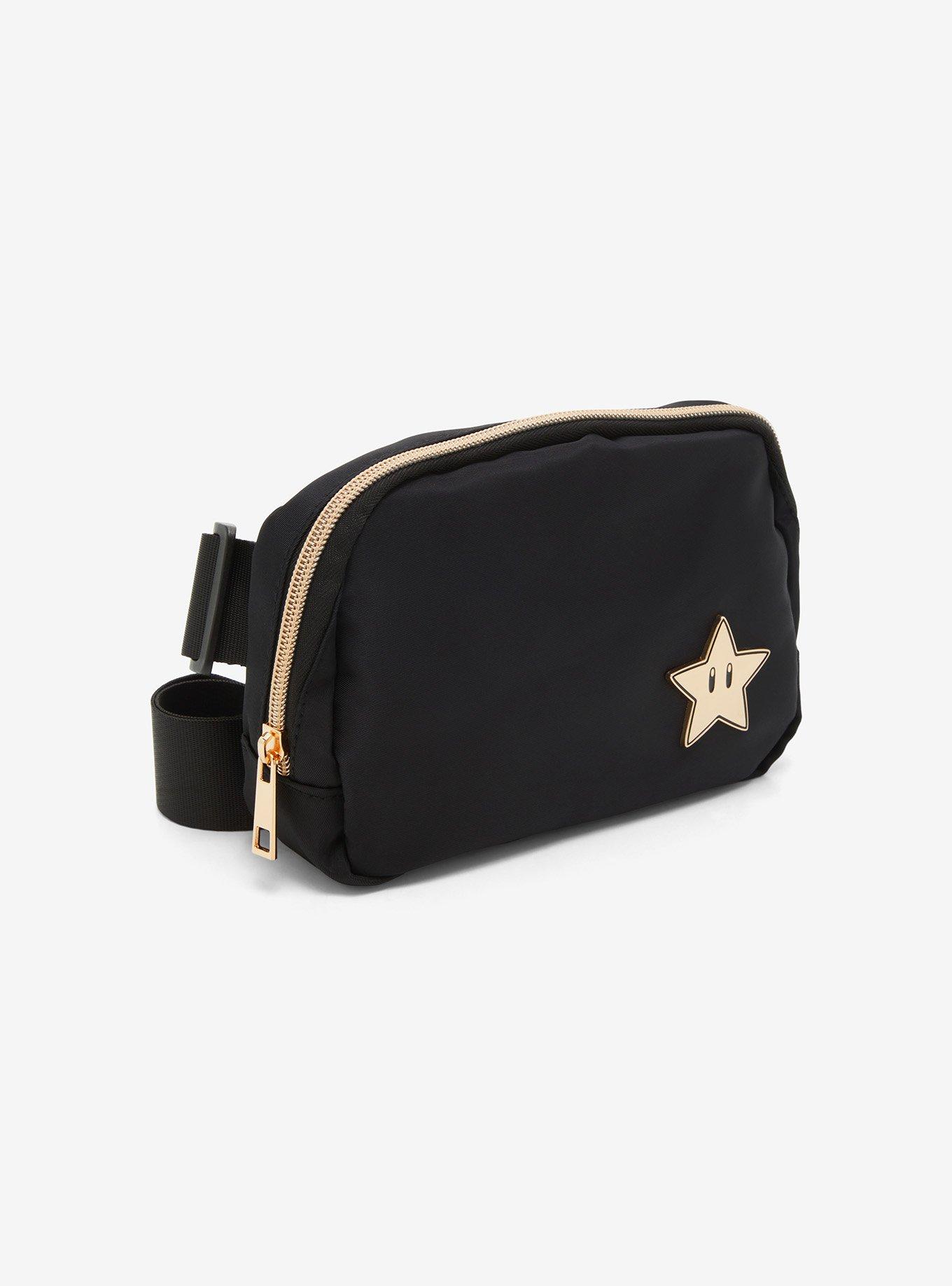 Nintendo Super Mario Bros. Star Black Belt Bag — BoxLunch Exclusive, , hi-res