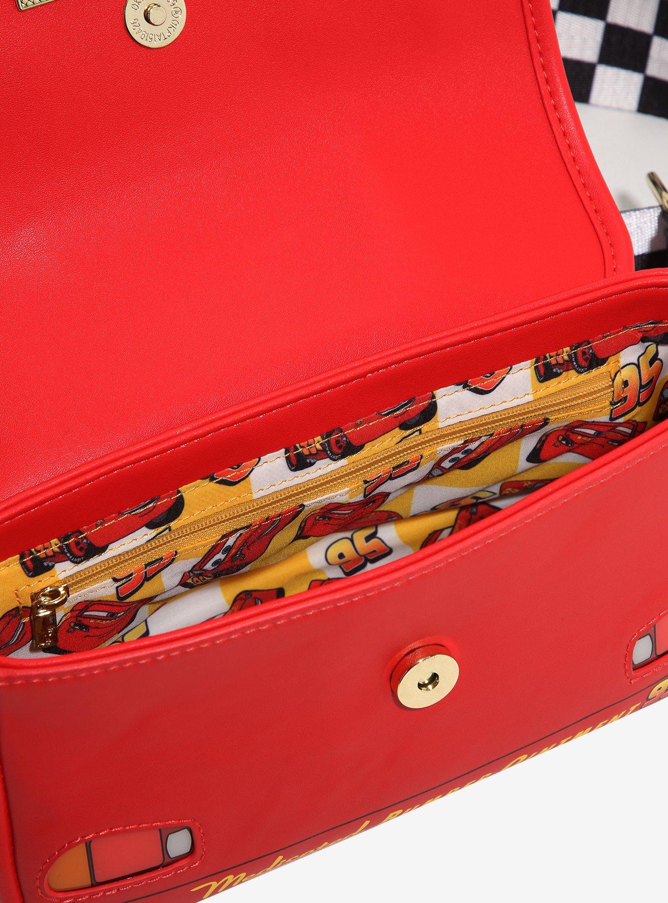 Loungefly Disney Pixar Card Lightning McQueen Bumper Light-Up Figural Crossbody Bag - BoxLunch Exclusive