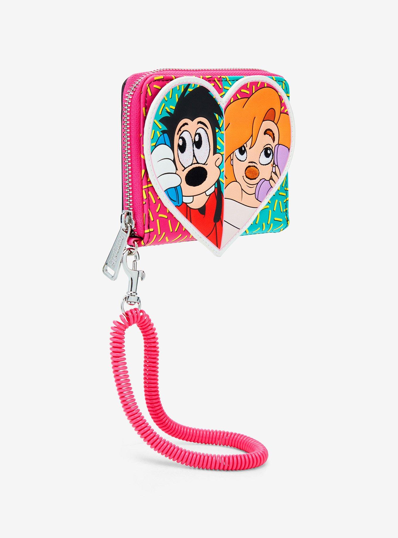 Loungefly Disney A Goofy Movie Max & Roxanne Split Heart Small Zip Wallet - BoxLunch Exclusive, , hi-res