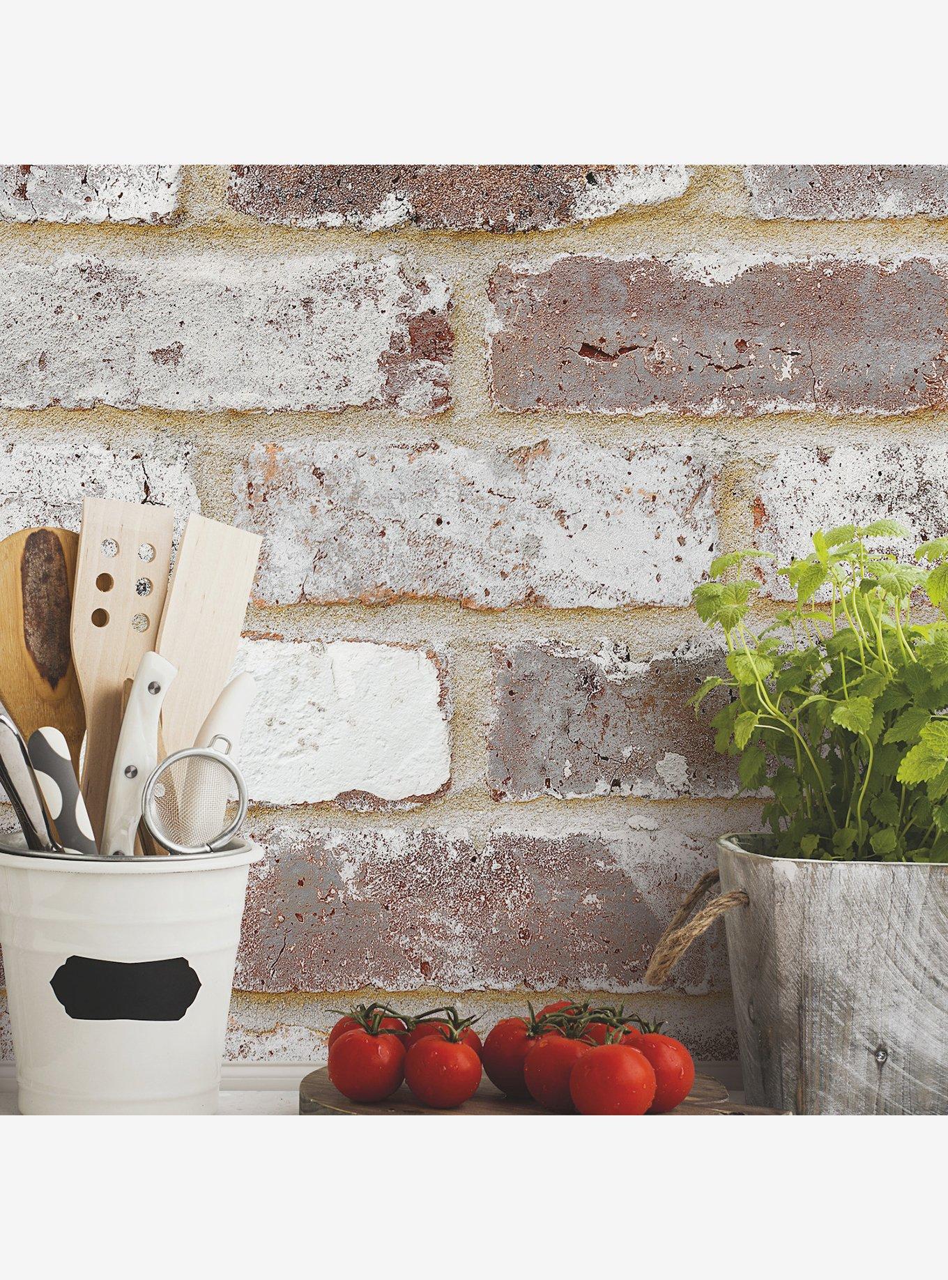 Reclaimed Brick Peel & Stick Wallpaper, , alternate