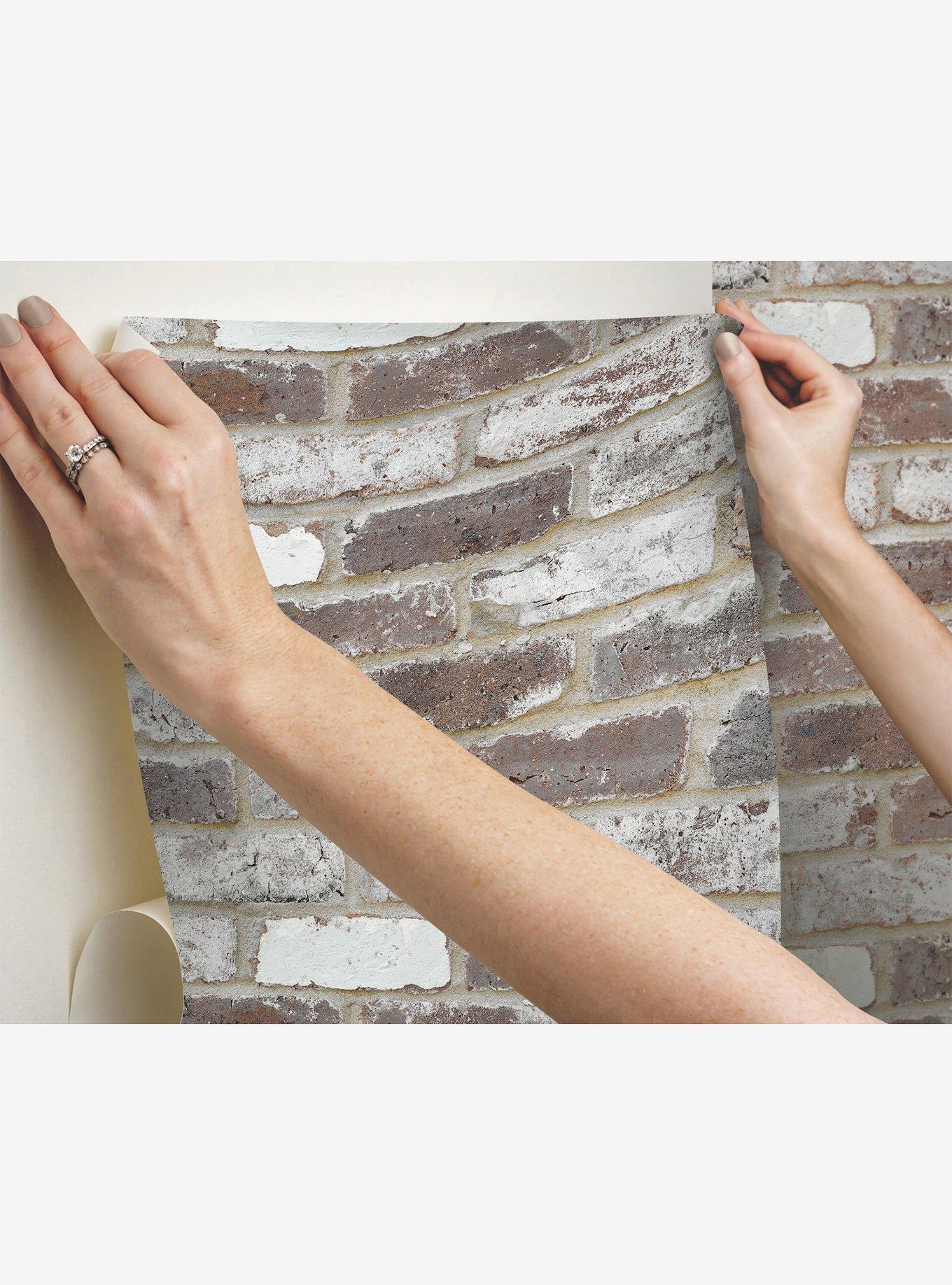 Reclaimed Brick Peel & Stick Wallpaper, , alternate