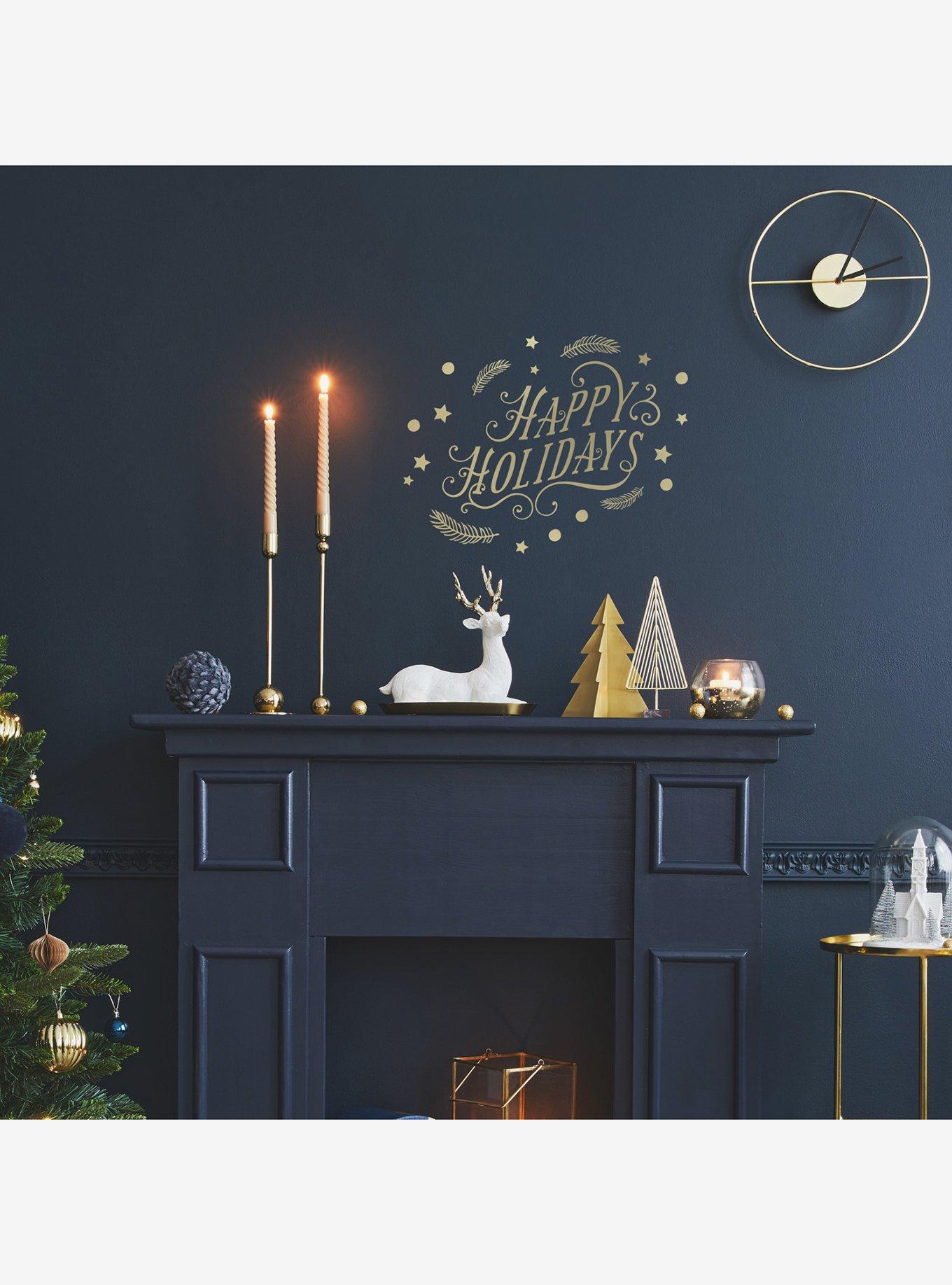 Happy Holidays Gold Metallic Ink Wall Decals, , alternate