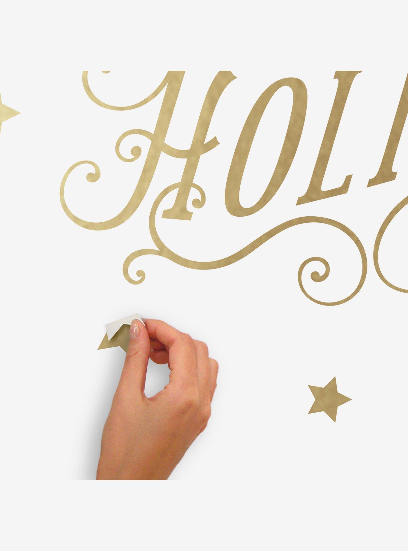 Happy Holidays Gold Metallic Ink Wall Decals, , alternate