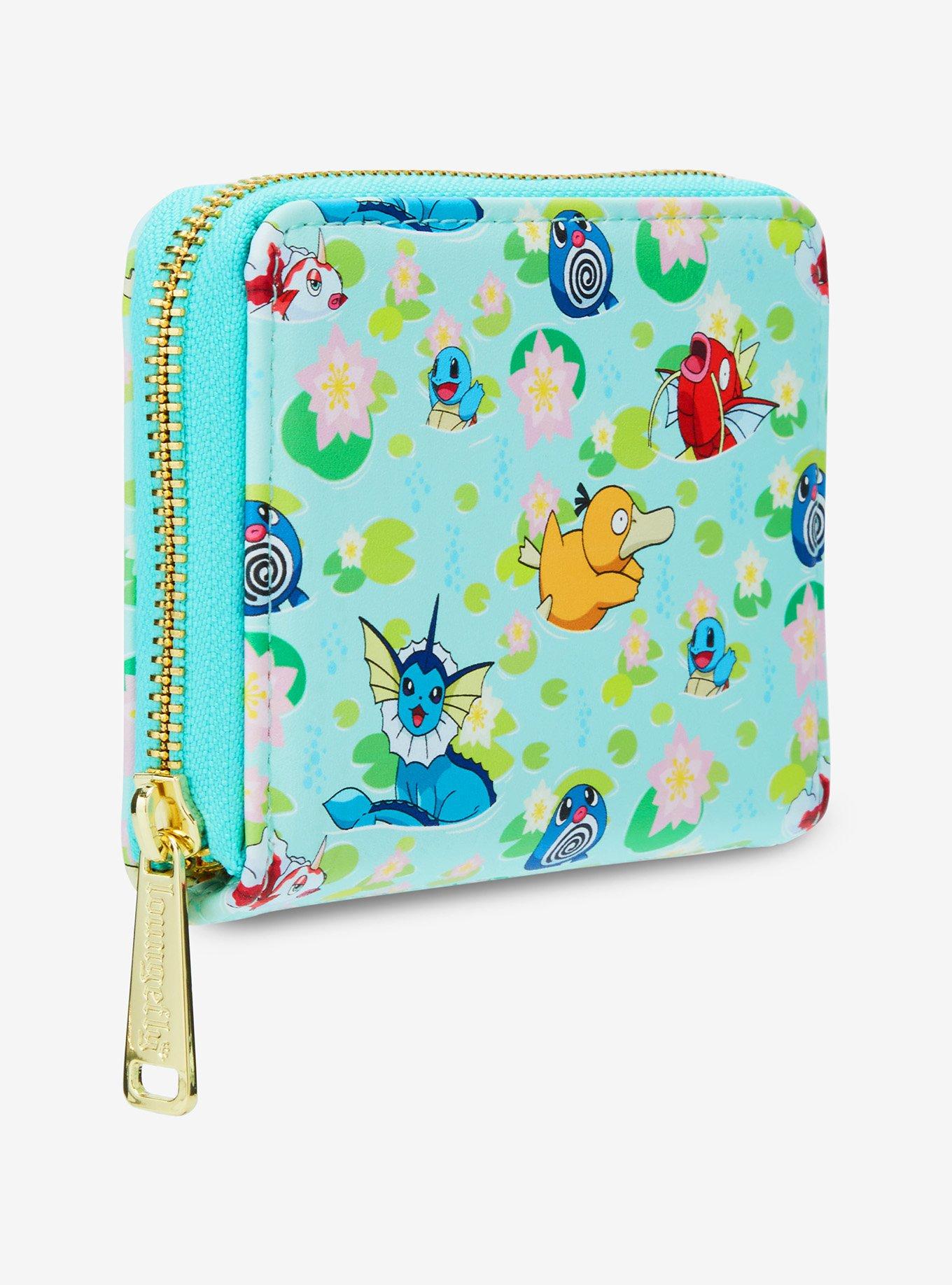 Loungefly Pokémon Water Type Lily Pad Allover Print Small Zip Wallet - BoxLunch Exclusive, , hi-res