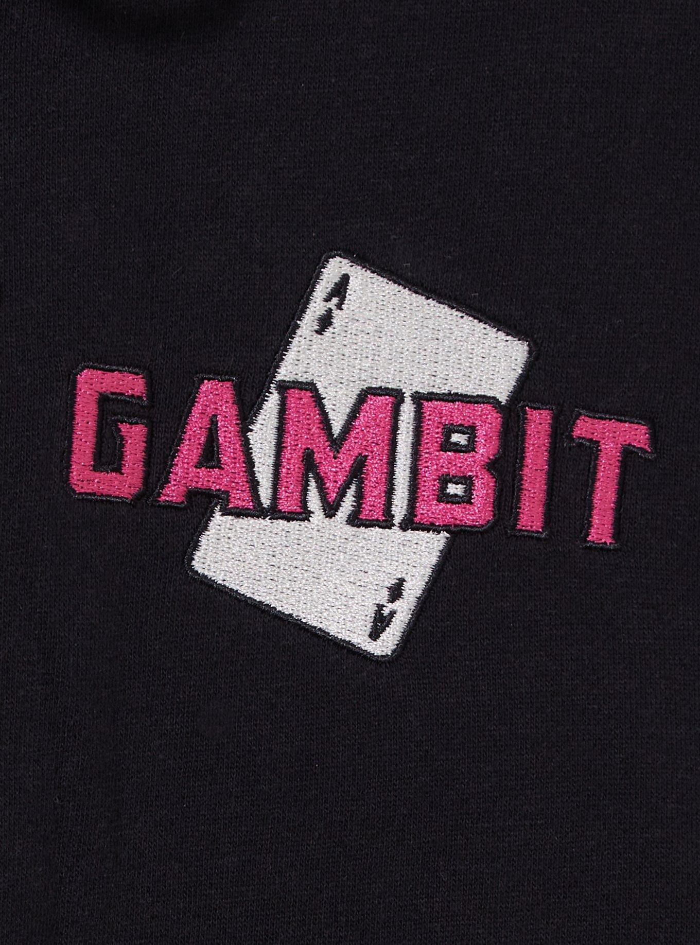 Marvel X-Men '97 Gambit Cards Zip Hoodie, BLACK, alternate